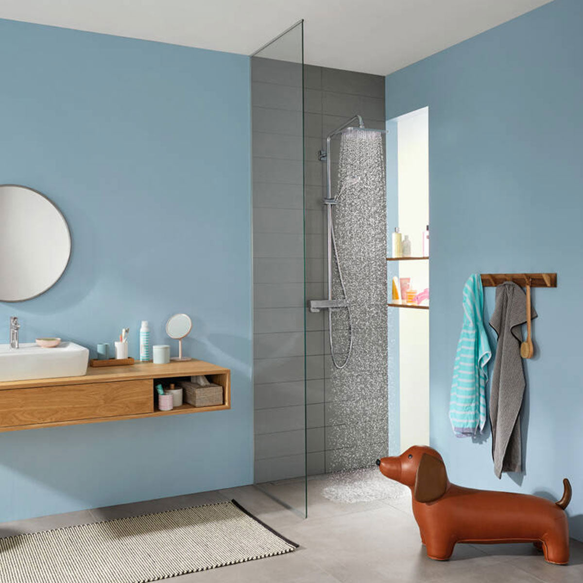 Hansgrohe Croma E 1jet Showerpipe 280 with Thermostatic Shower Valve & Shower Set