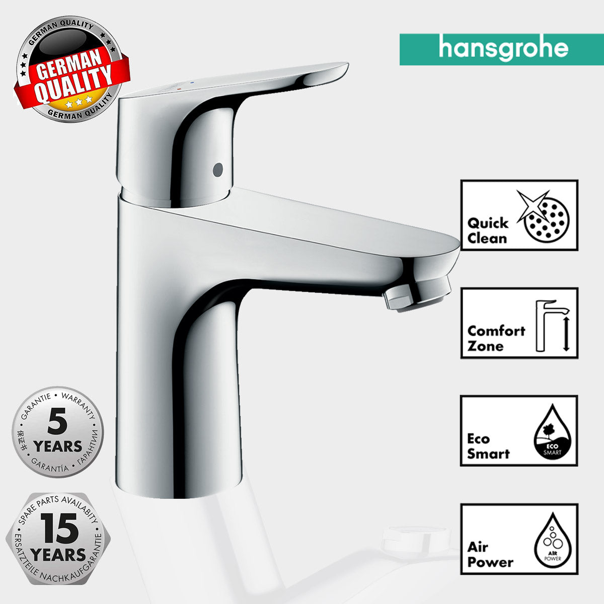 Hansgrohe Focus 100 Single Lever Basin Mixer Tap
