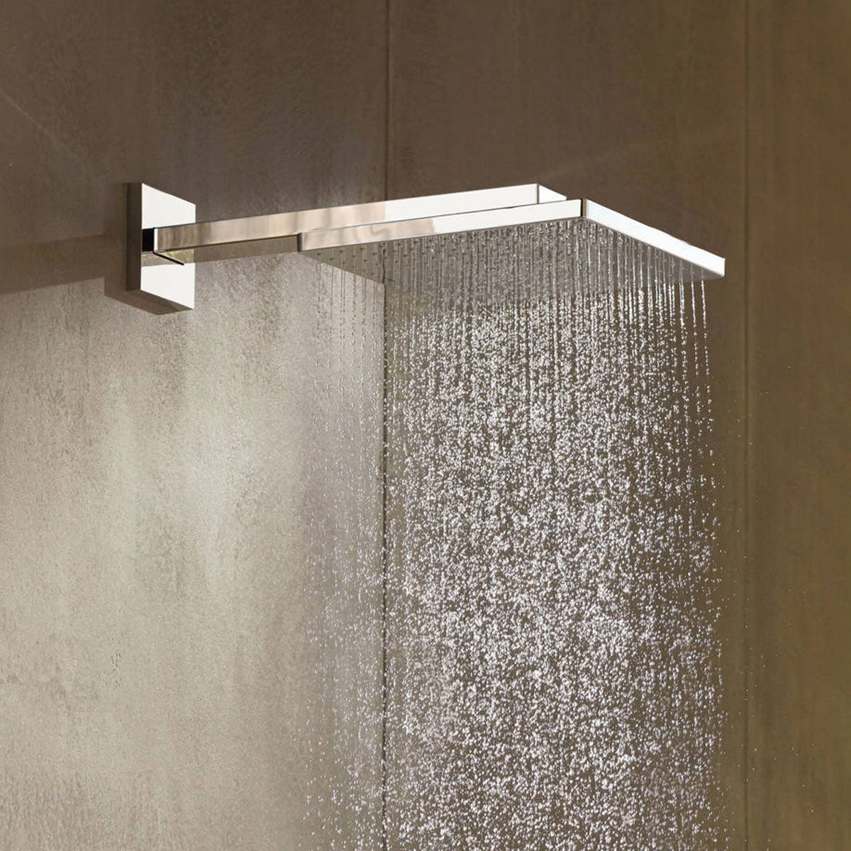 Hansgrohe Square Thermostatic Shower Valve with Raindance 300 Overhead & Baton Handset