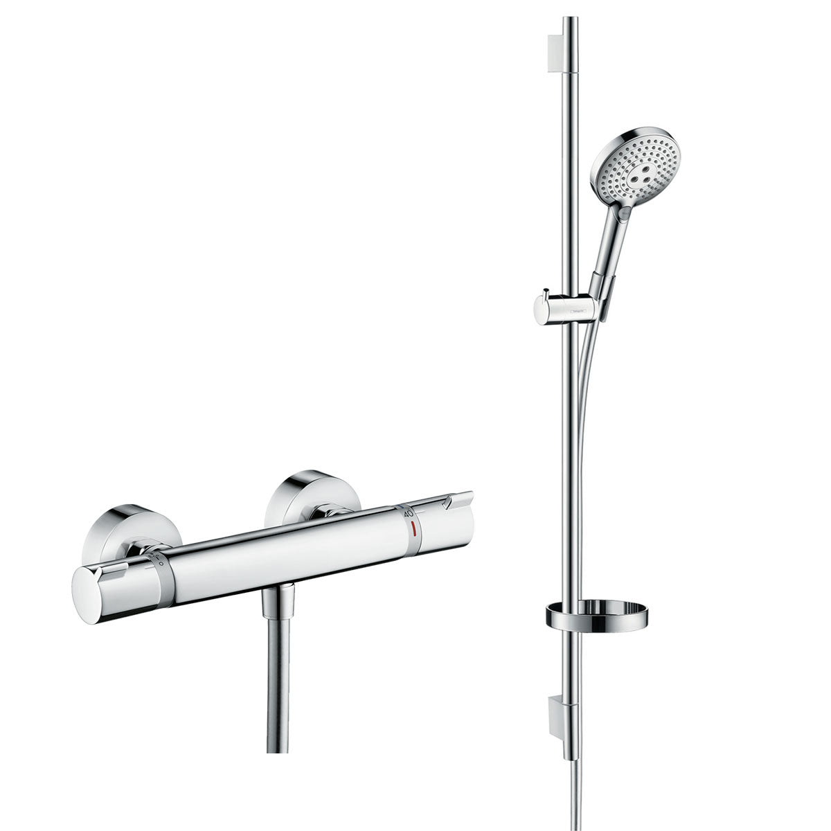 Hansgrohe Thermostatic Exposed T-Bar Valve With Raindance Select Slide Rail Kit - Chrome