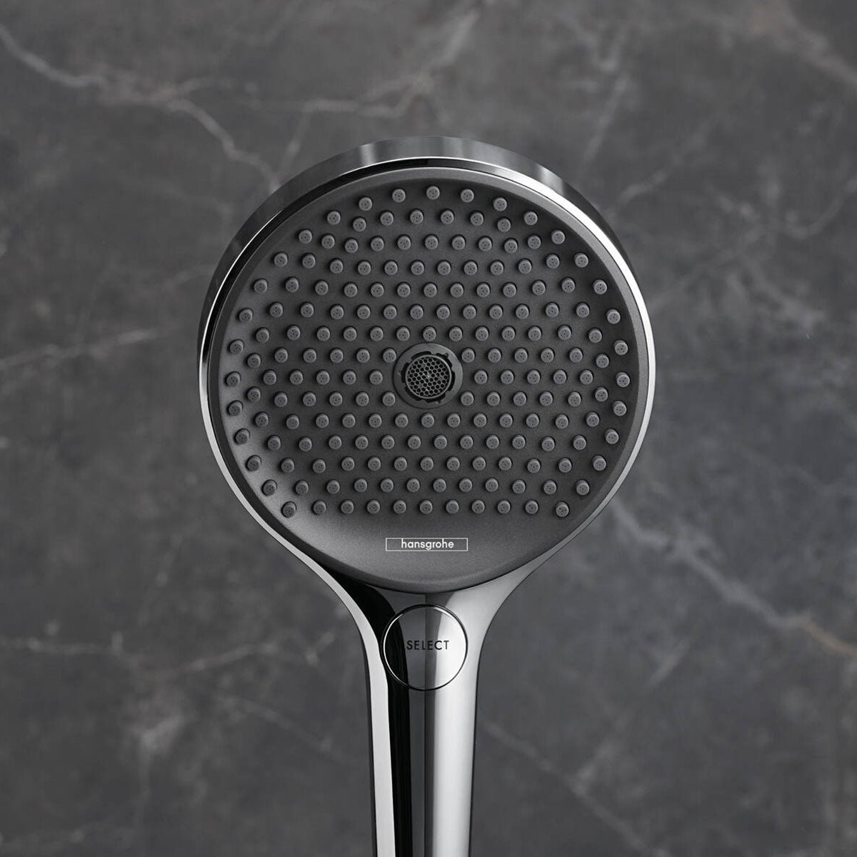 Hansgrohe Square Thermostatic Shower Valve With Rainfinity 250 Overhead & Hand Shower Slide Rail Kit