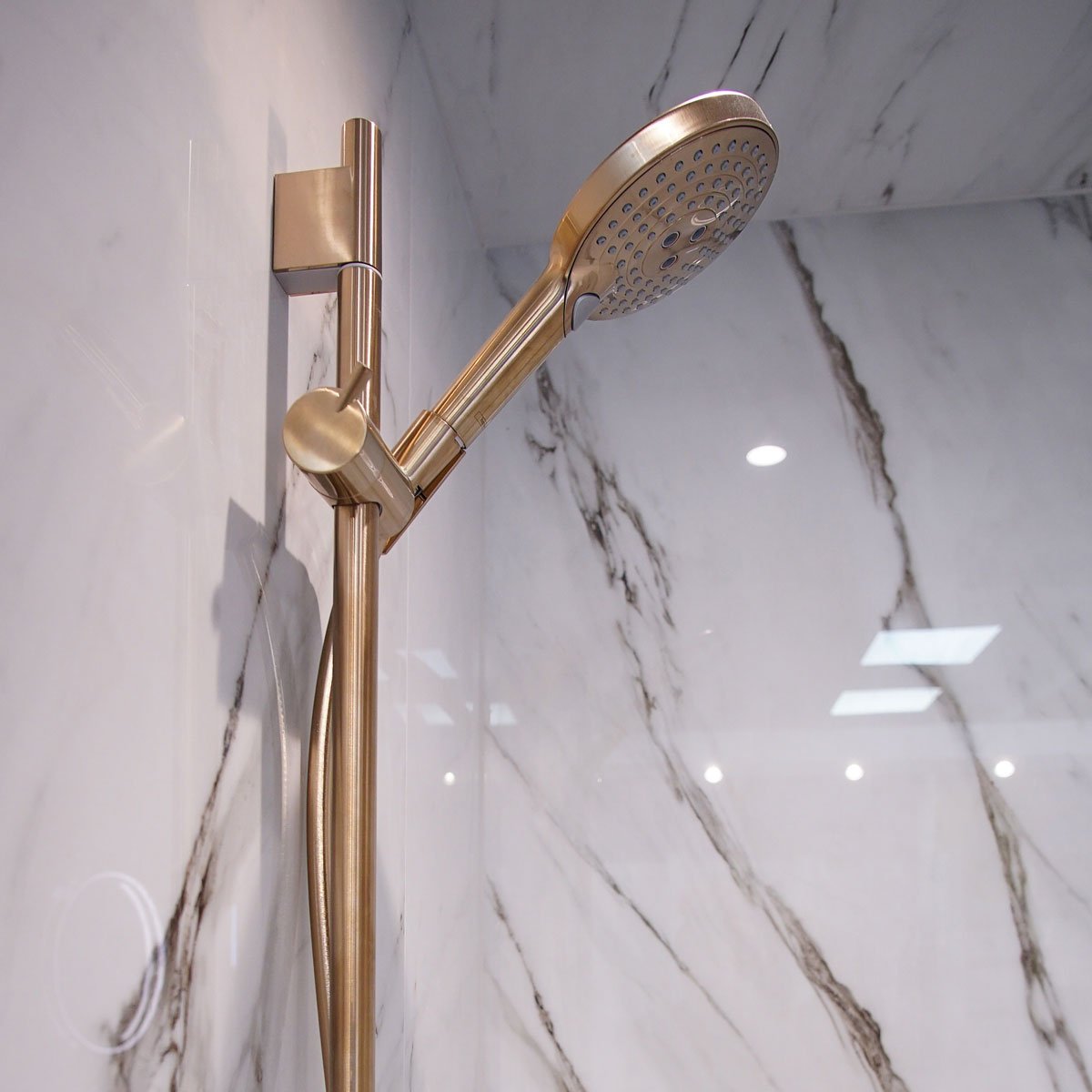 Hansgrohe Ecostat Exposed Thermostatic Shower Bar With Select Slide Rail Kit - Brushed Bronze
