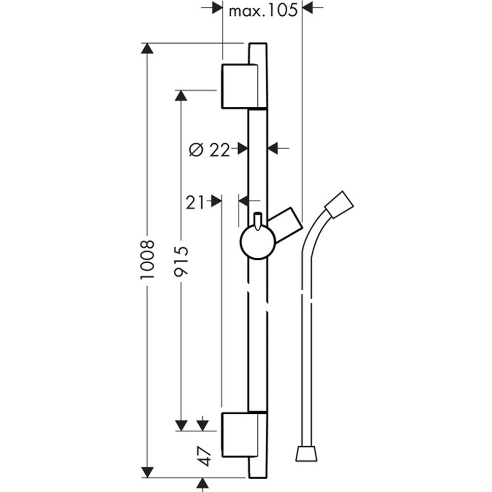 Hansgrohe RainDance SELECT E 3jet Shower System With ShowerTablet Valve & 90cm Shower Rail Kit