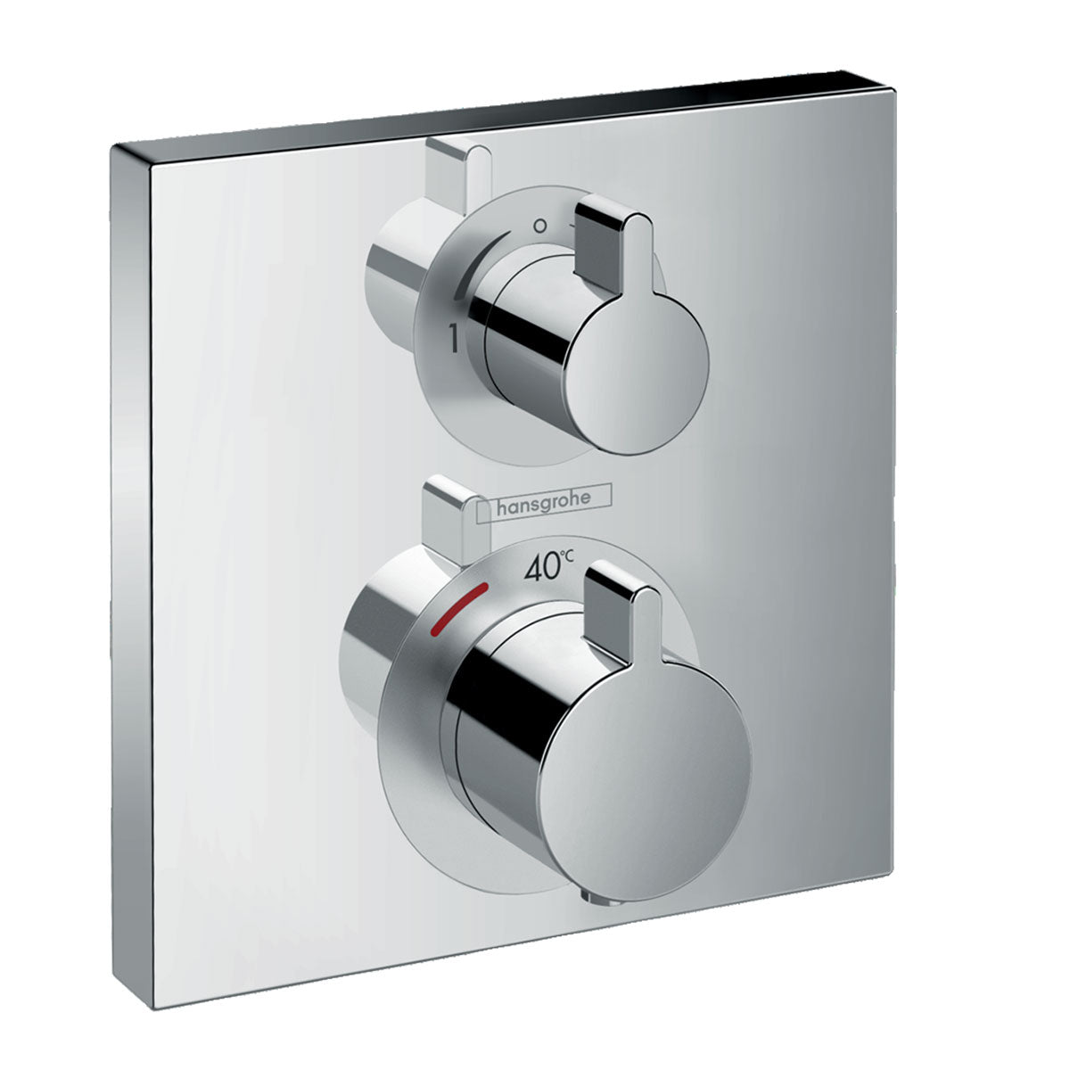 Hansgrohe Square Thermostatic Shower Valve with Raindance 300 Overhead & Baton Handset