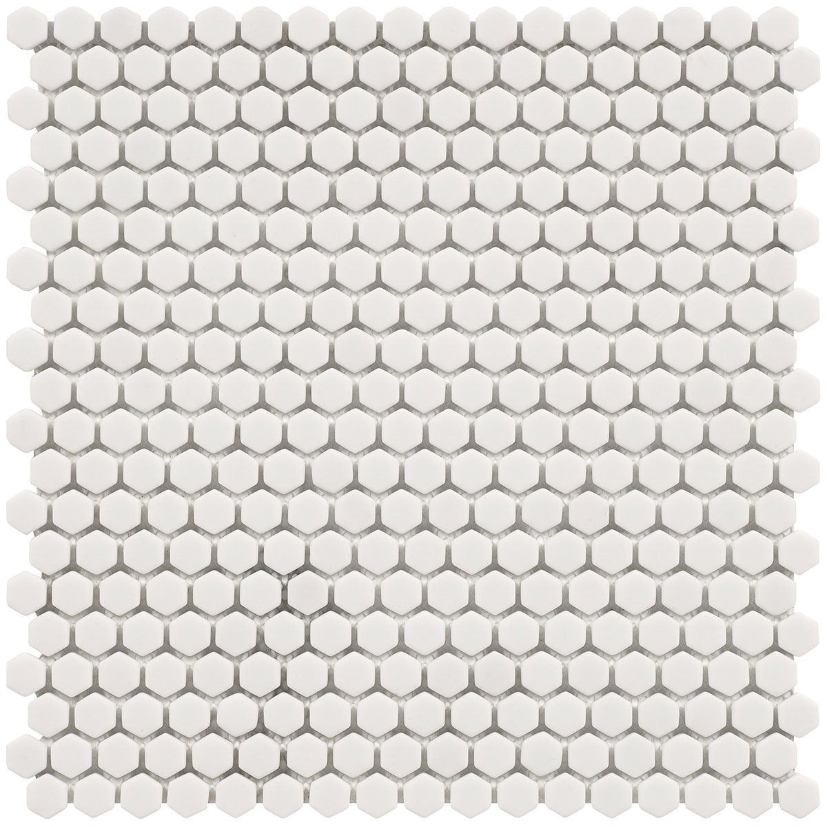 Calm White Matt Hexagon Mosaic Tile Sheet 29x29cm