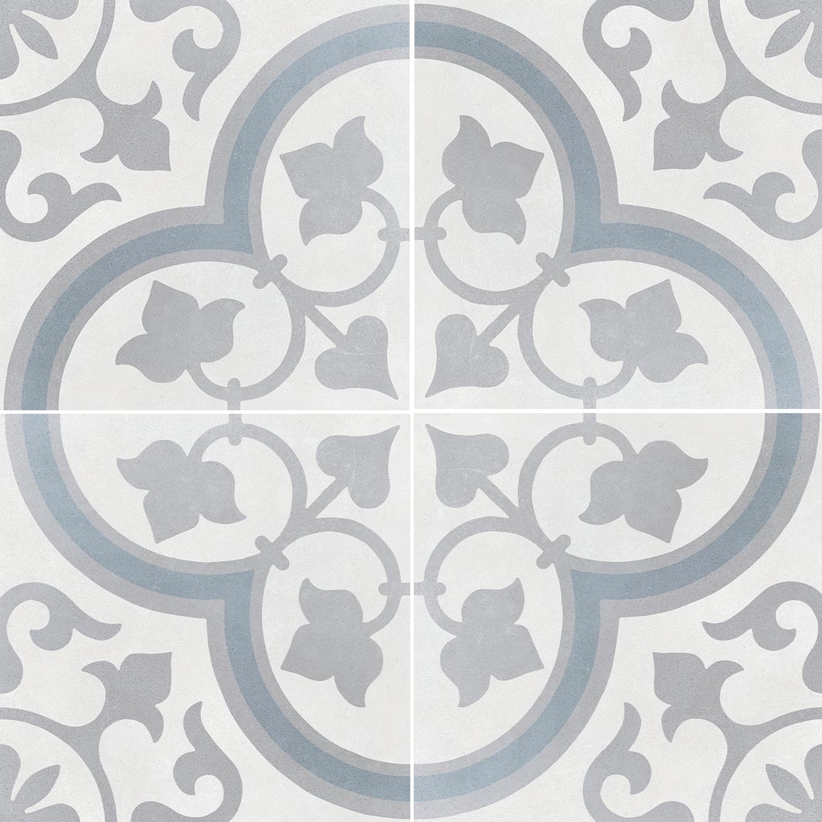 Havana Silver Ornate Matt Porcelain Tile 22 x 22cm
