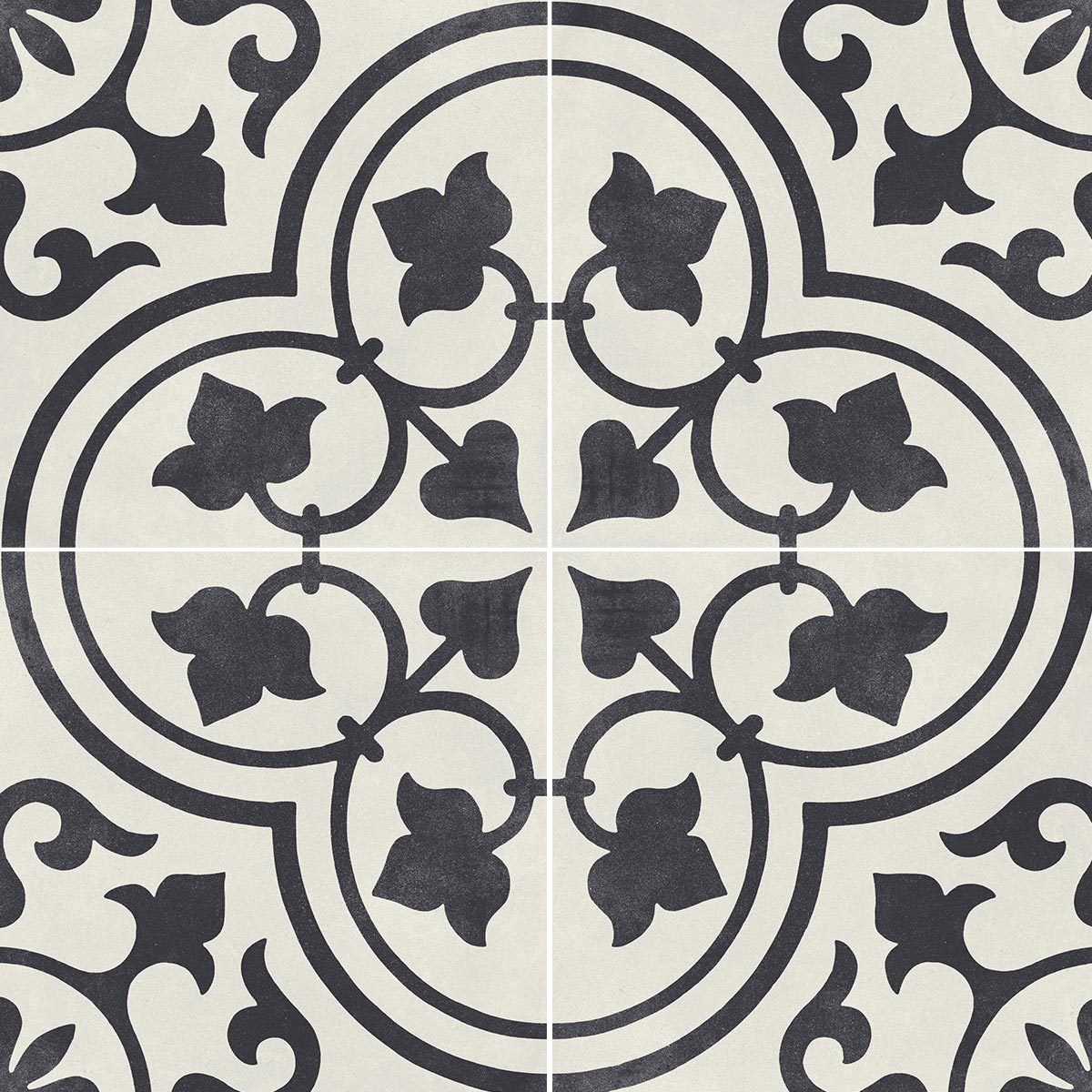 Cuban White Ornate Matt Porcelain Tile 22 x 22cm