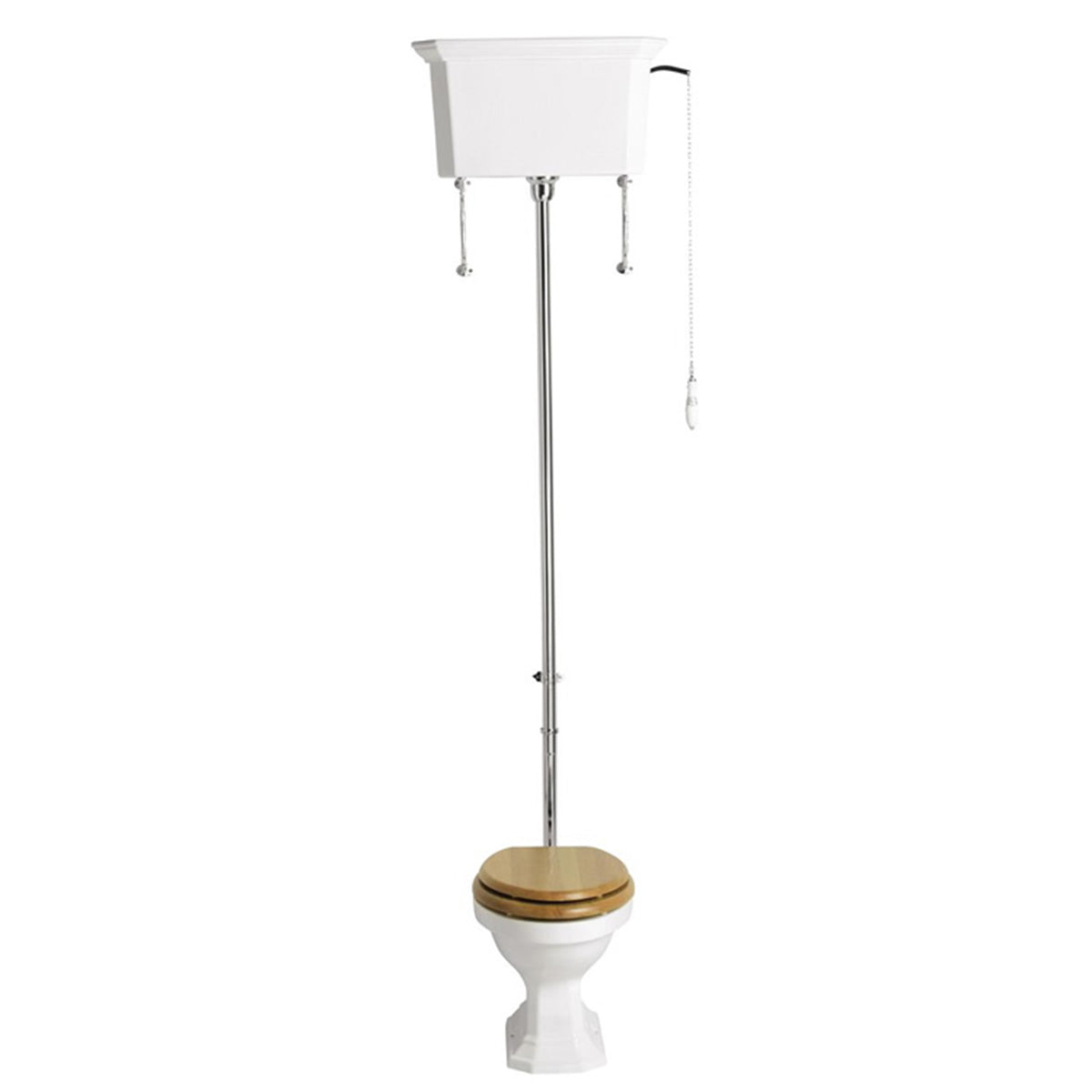 heritage granley high level toilet with standard wc pan chrome