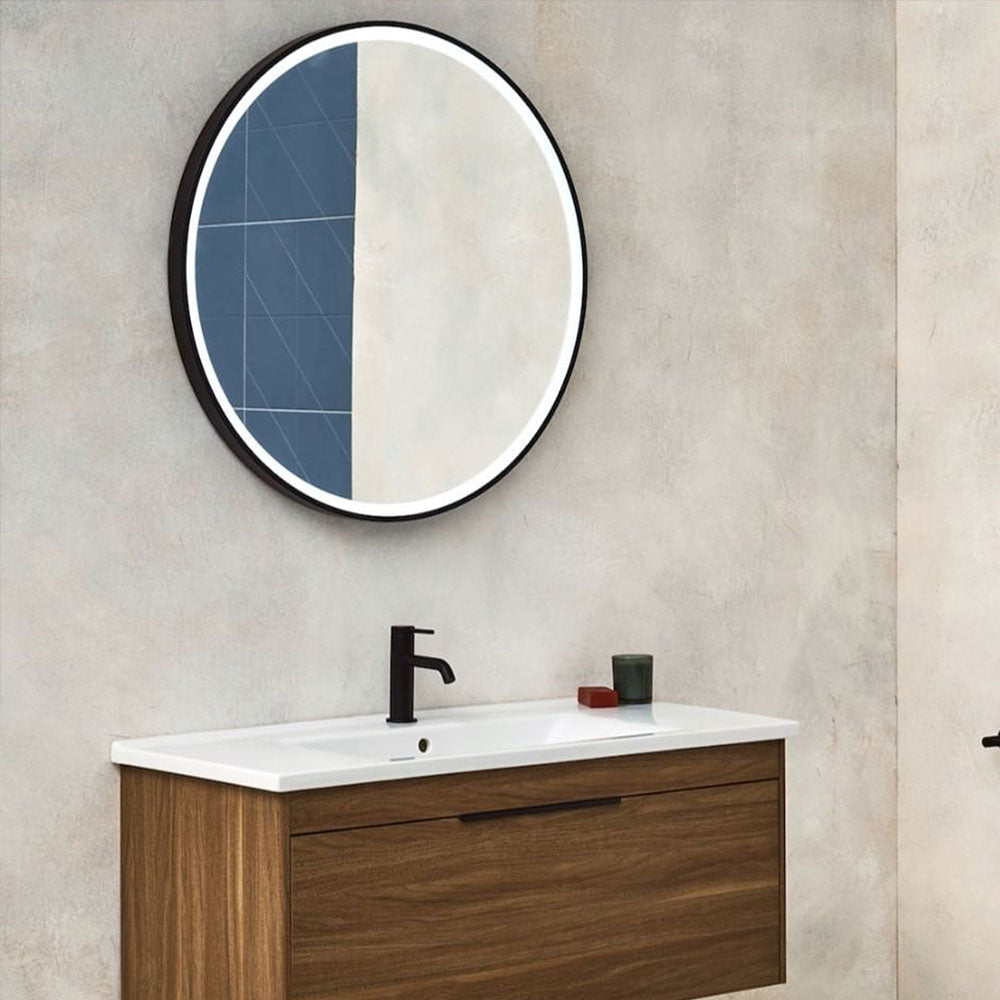 Hoxton Round LED Mirror with Round Matt Black Frame