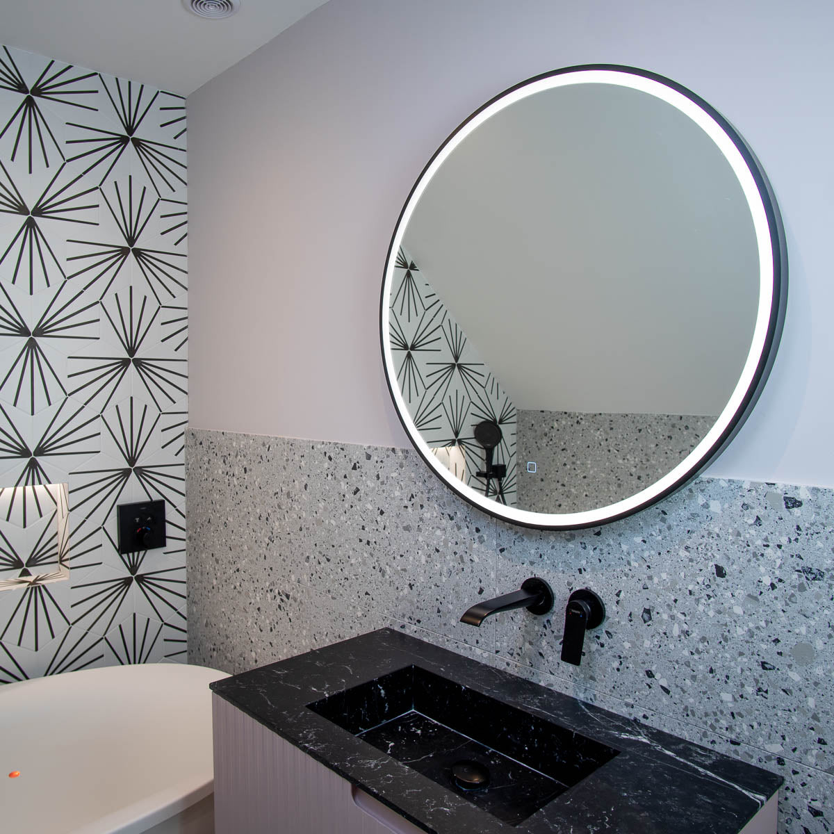 Hoxton LED Illuminated Mirror with Demister Matt Black