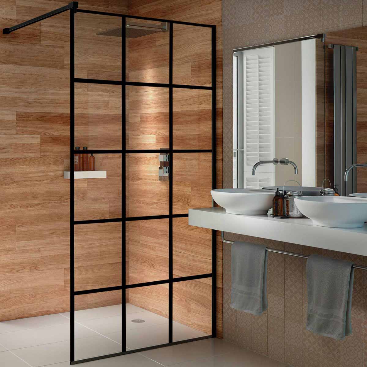 Image Showers i8 Black Patterned Wetroom Shower Screen