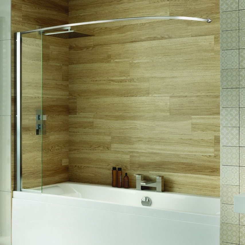 iBATHSCREEN Curved Curtain Rail Bath Panel 250 x 1400mm