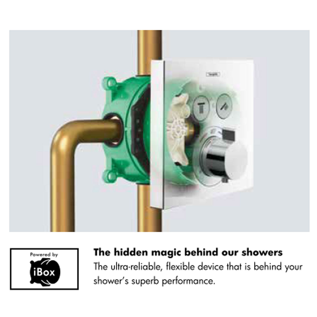 Hansgrohe Square Thermostatic Shower Valve With Rainfinity 250 Overhead & Hand Shower Slide Rail Kit