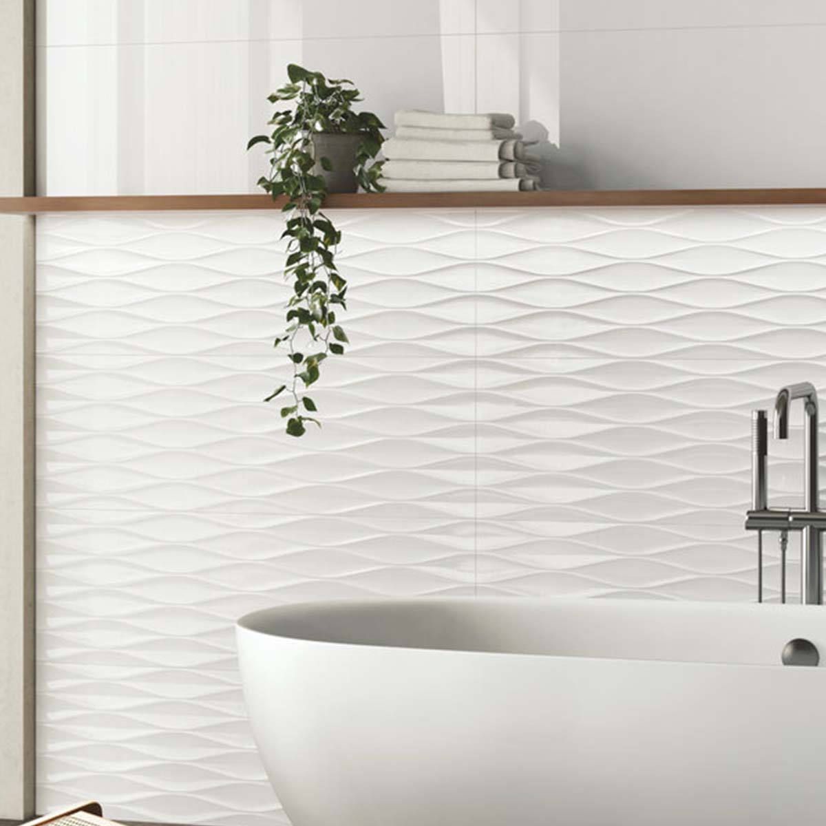 Ice diamond decor wall tile 33x100cm lifestyle gloss