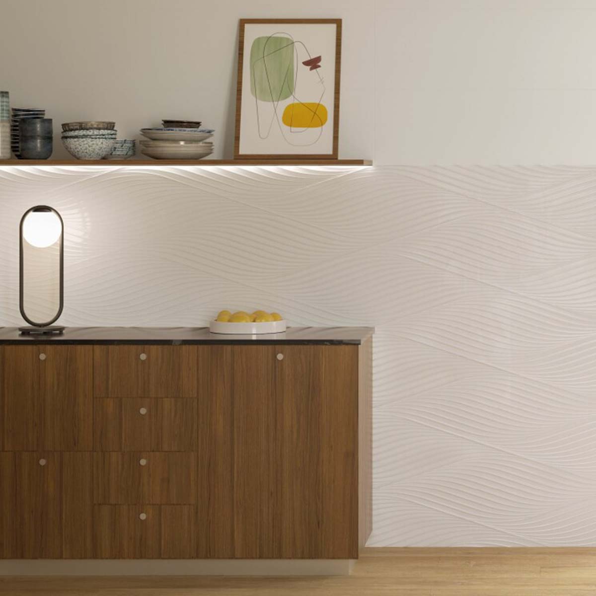 Ice Waves Decor Wall Tile 33x100cm Lifestyle Gloss