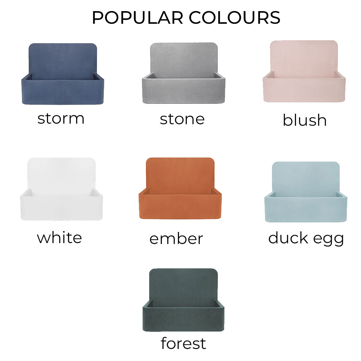 Kast Elm Patterned Concrete Basin With Splashback in Forest Finish