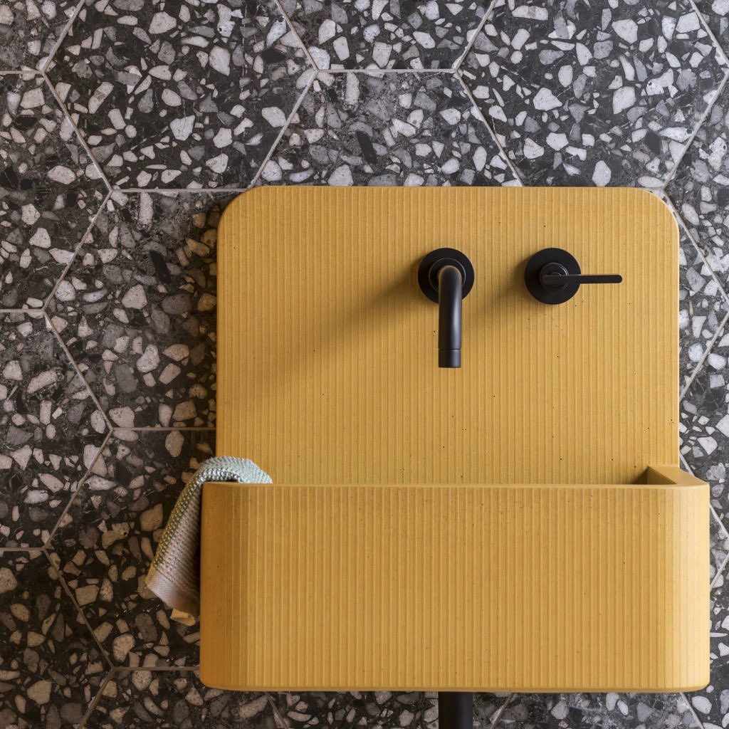 Kast Elm Mini Patterned Concrete Basin With Splashback