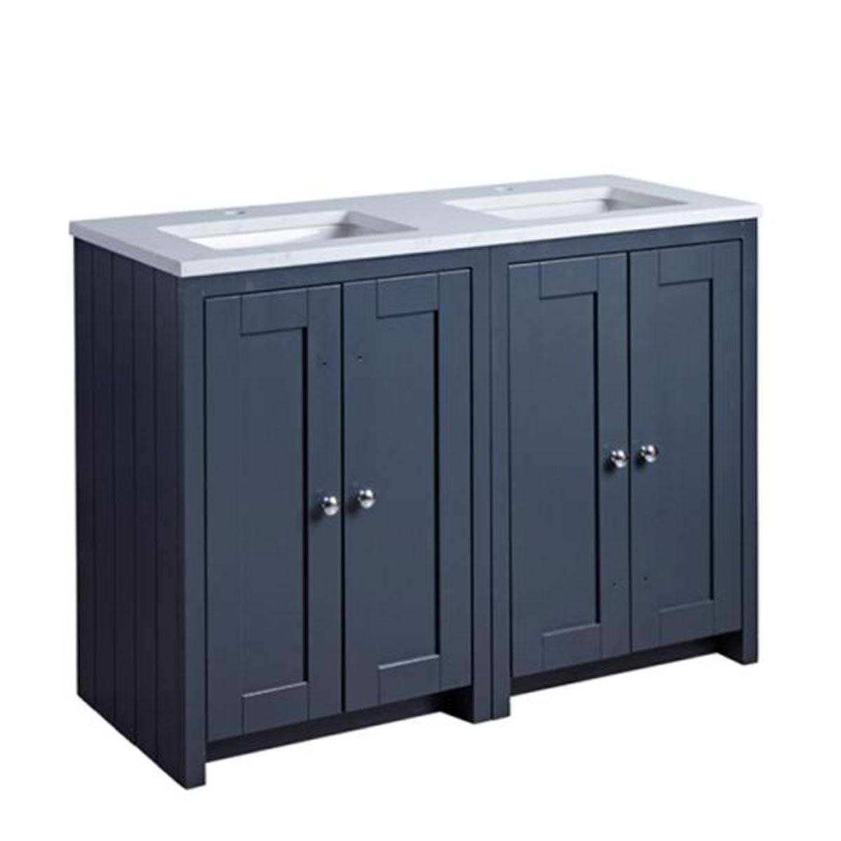Lansdown 1200 Floor Standing Underslung Bathroom Unit With Double Basin And Worktop