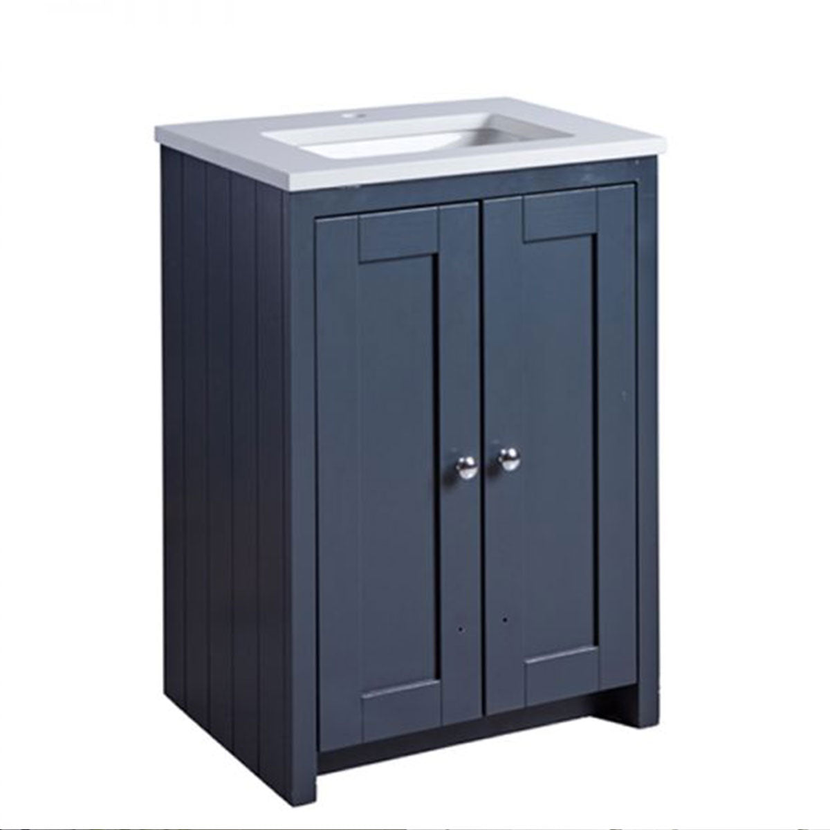 Lansdown 600 Floor Standing Underslung Vanity Unit With Worktop and Inset Basin