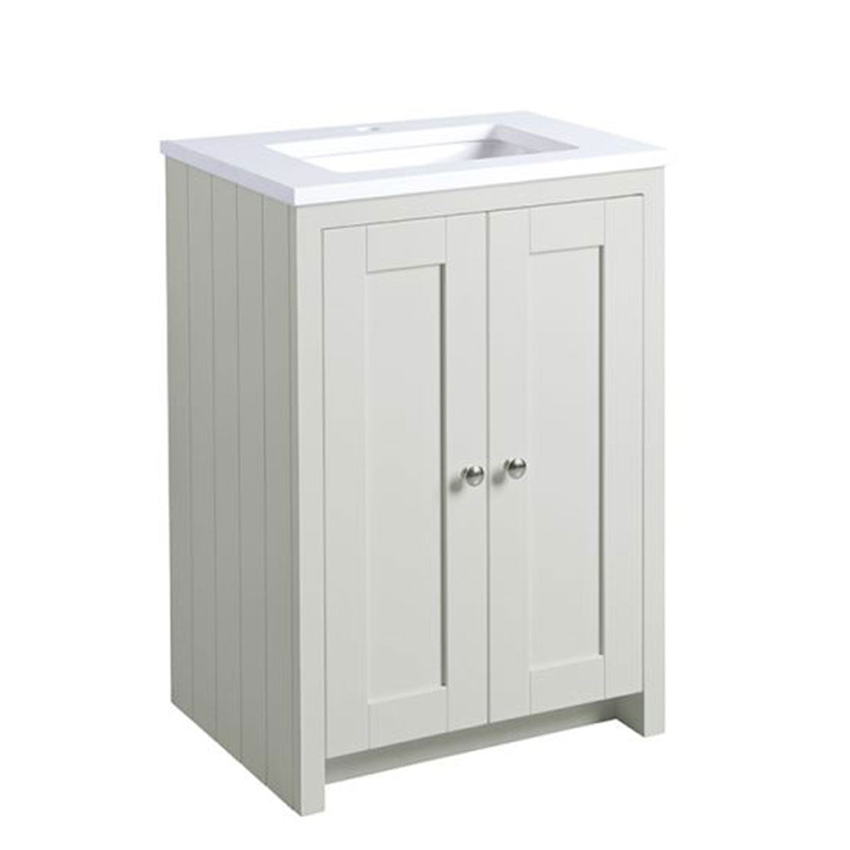 Lansdown 600 Floor Standing Underslung Vanity Unit With Worktop and Inset Basin