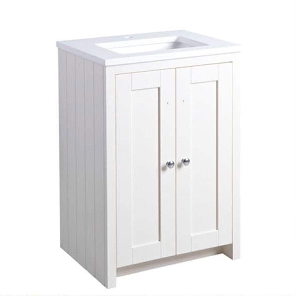 Lansdown 600 Floor Standing Underslung Vanity Unit With Worktop and Inset Basin