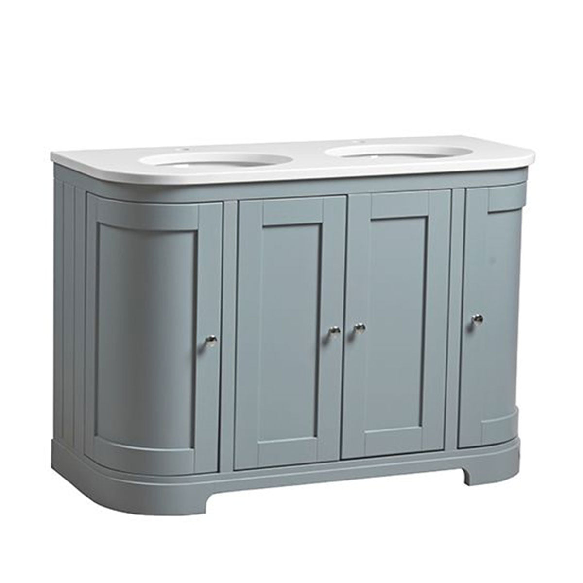 Lansdown 1200 Floor Standing Curved Underslung Vanity Unit With Worktop and Basin