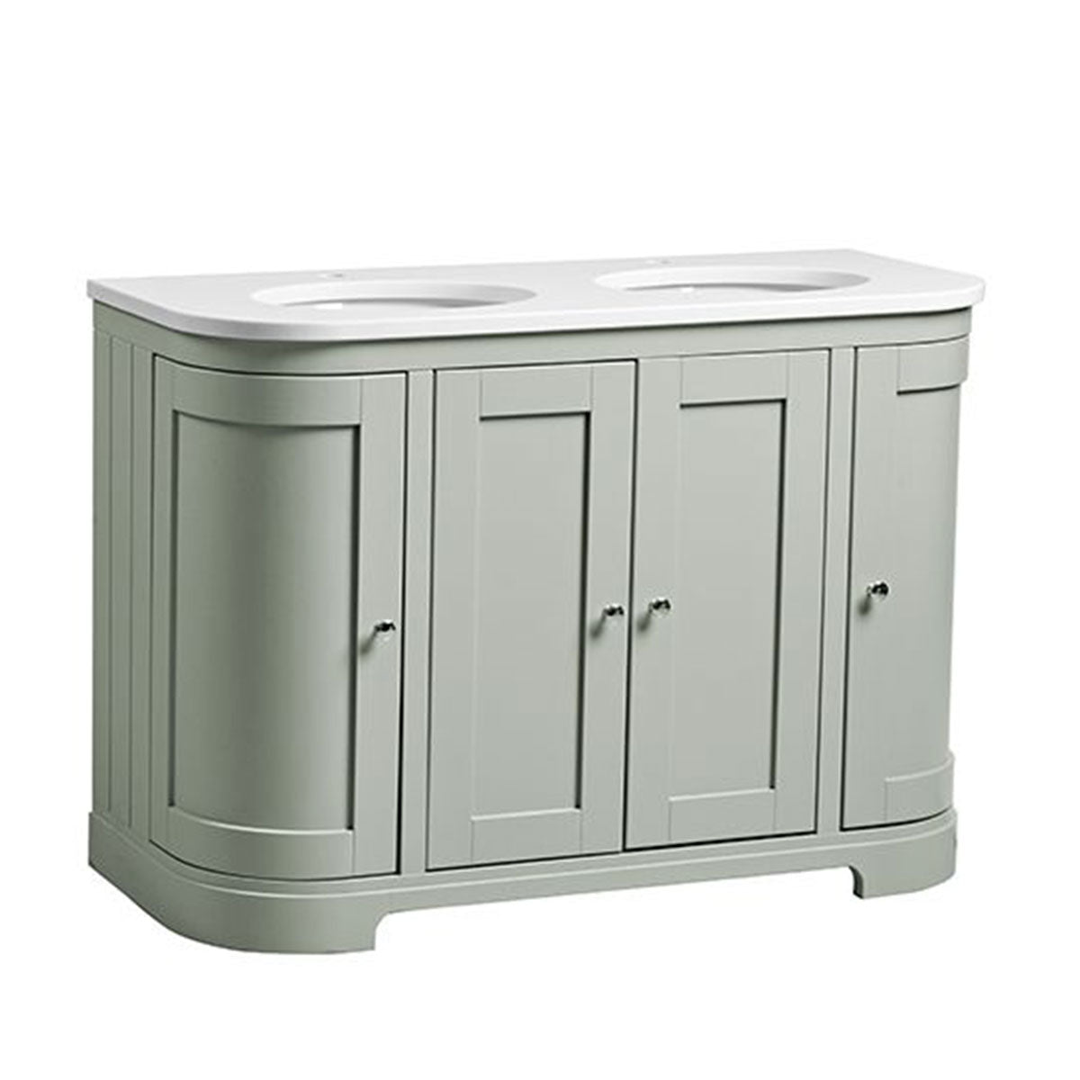 Lansdown 1200 Floor Standing Curved Underslung Vanity Unit With Worktop and Basin