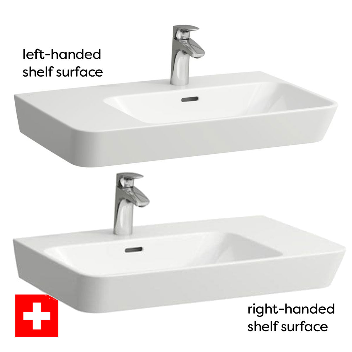 Laufen Moderna Two Drawer Wall Hung Vanity Washbasin Unit With Shelf Surface