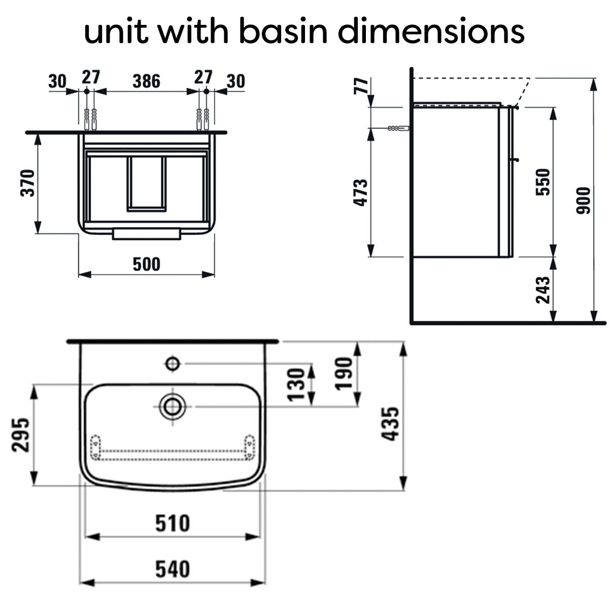 Laufen Moderna Compact Two Drawer Wall Hung Vanity Unit With Washbasin
