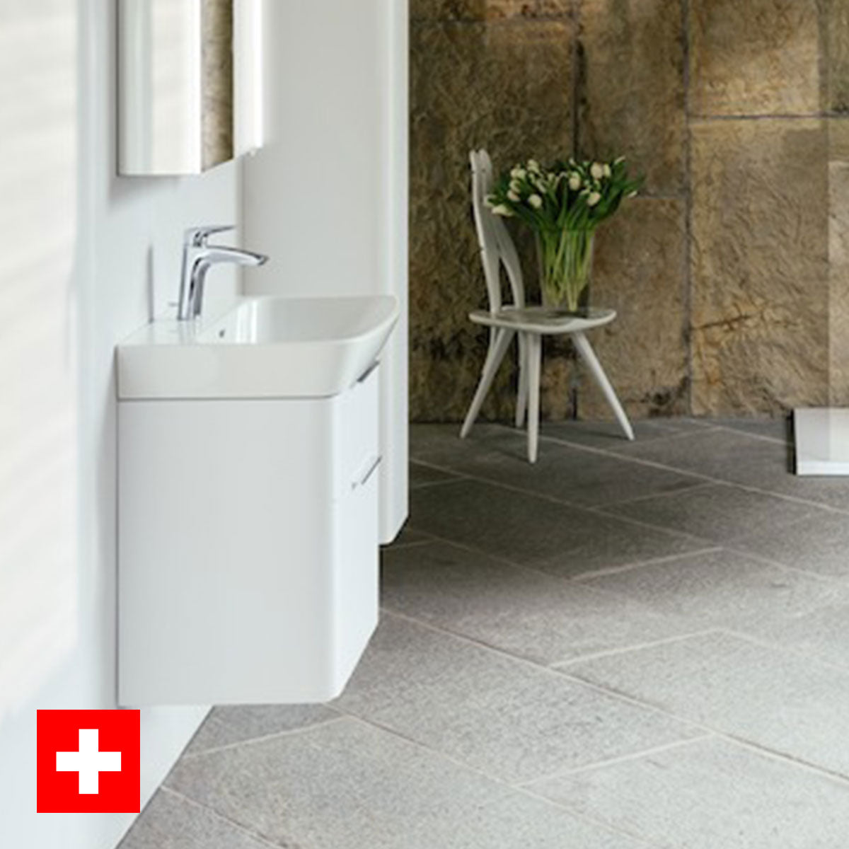 Laufen Moderna Compact Two Drawer Wall Hung Vanity Unit With Washbasin