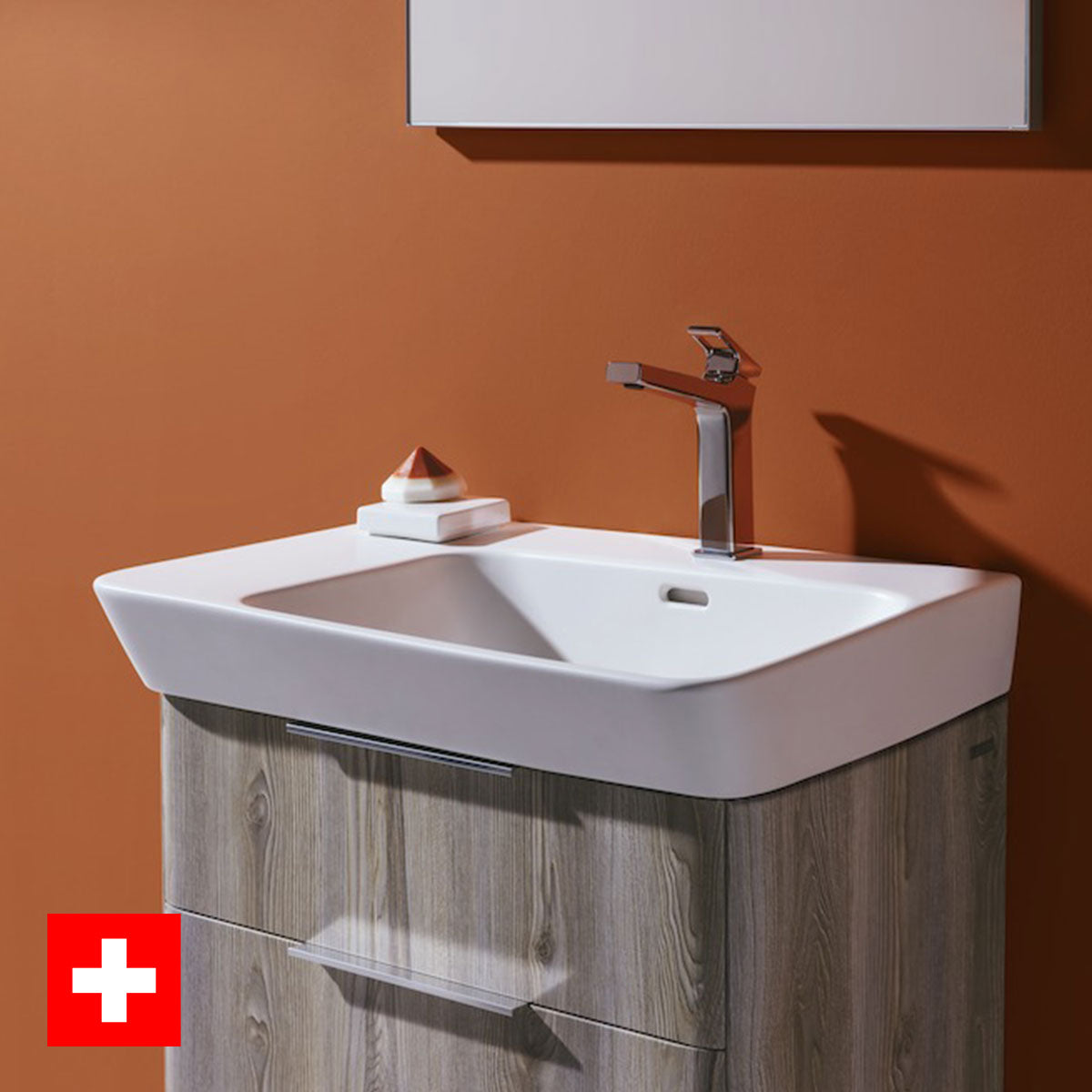 Laufen Moderna Two Drawer Wall Hung Vanity Washbasin Unit With Shelf Surface