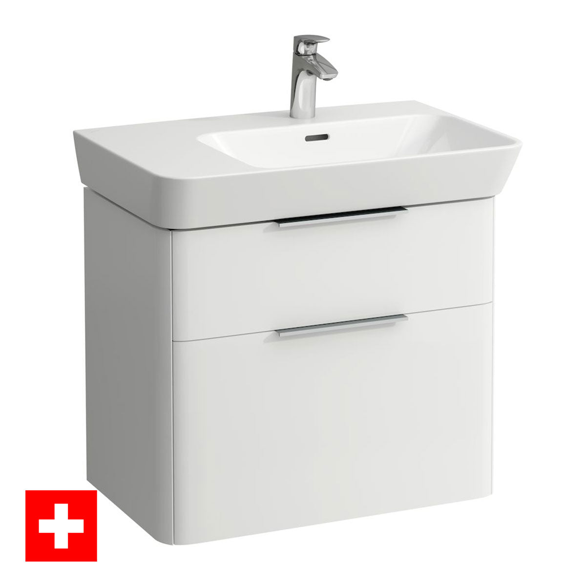 Laufen Moderna Two Drawer Wall Hung Vanity Washbasin Unit With Shelf Surface