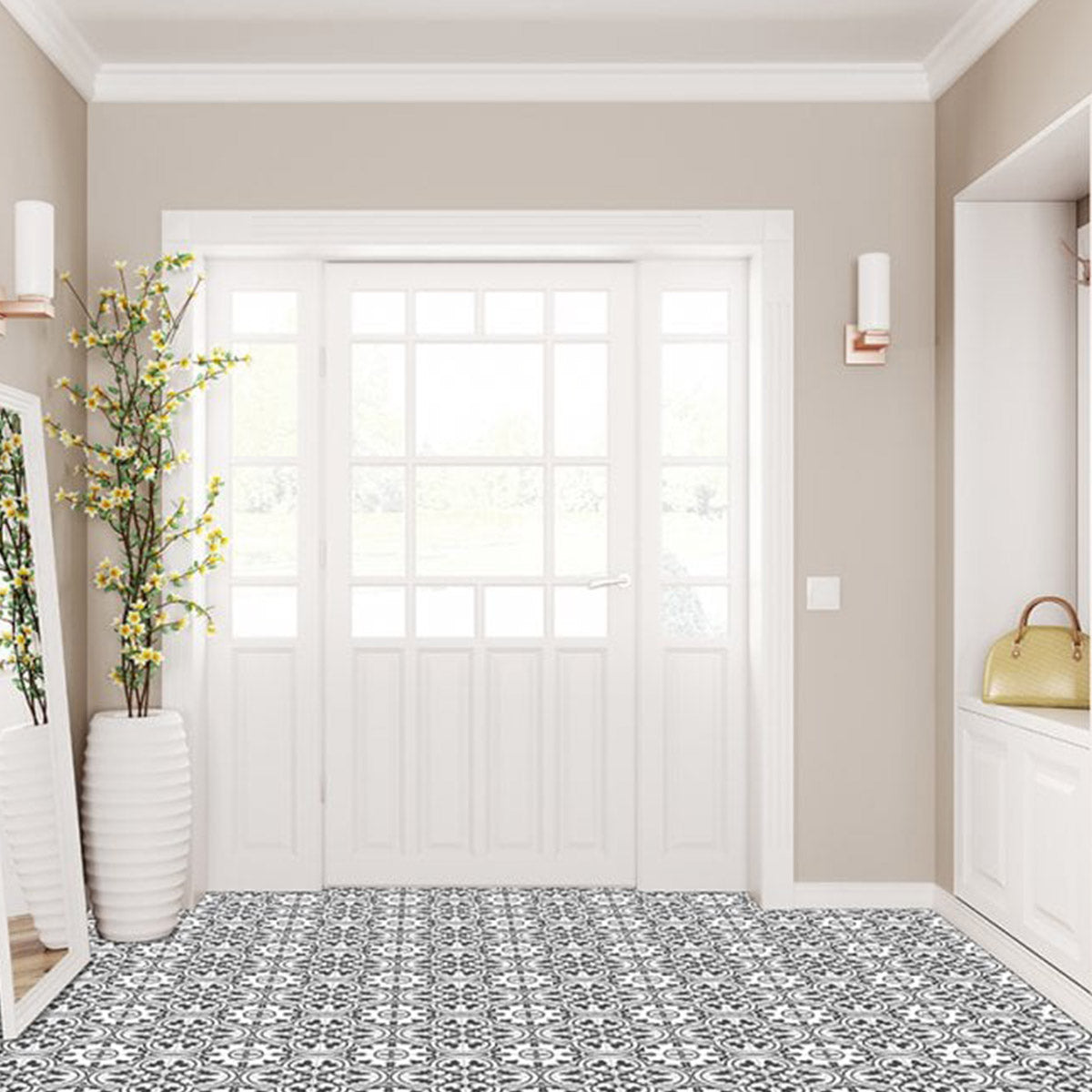 Ledbury Charcoal Black Wall & Floor Porcelain Tile 45 x 45cm