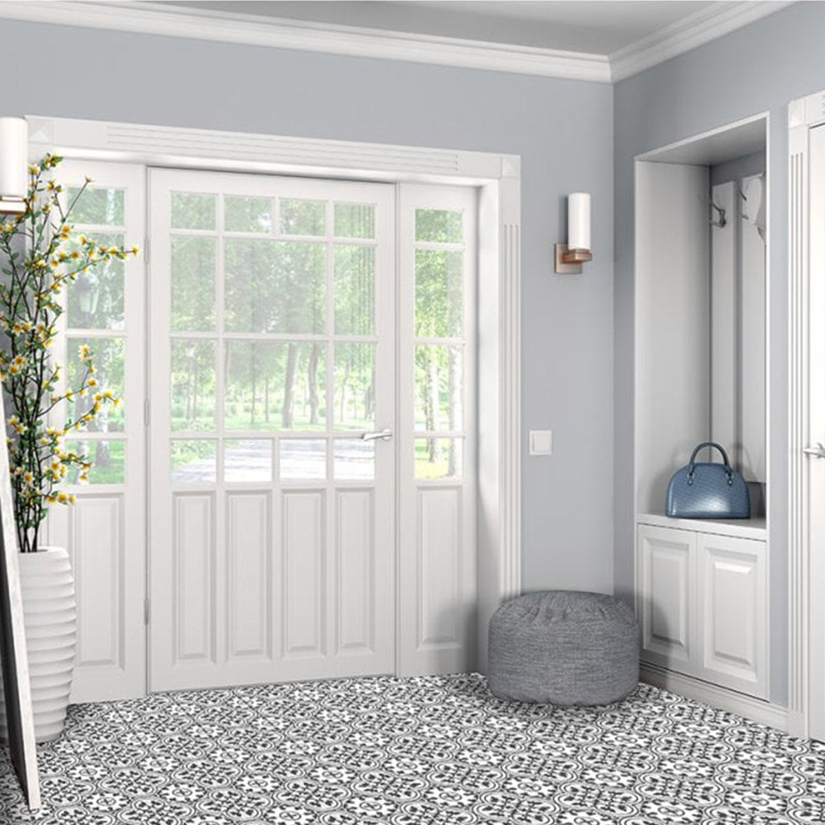 Ledbury Charcoal Black Wall & Floor Porcelain Tile 45 x 45cm