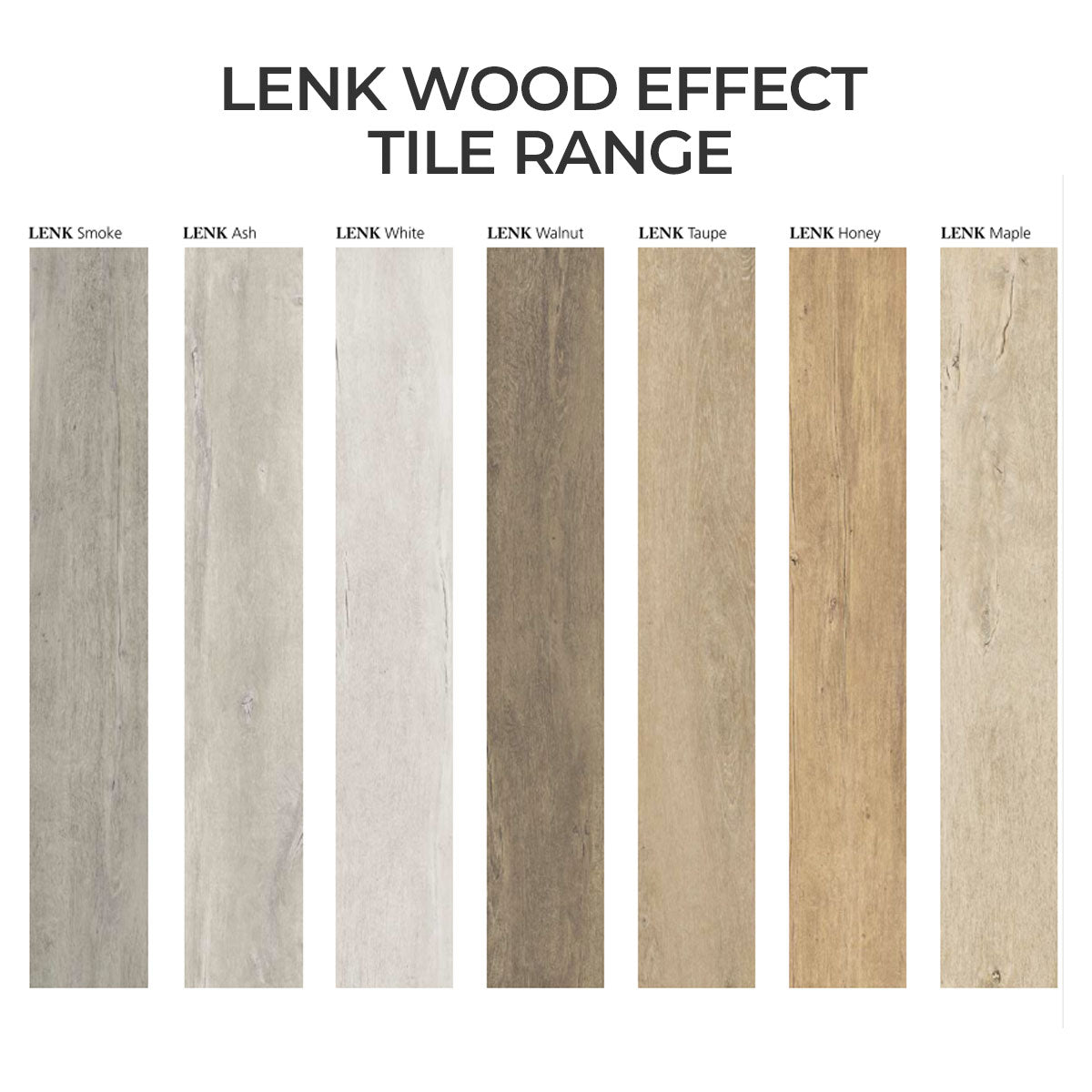 LENK Ash Wood-Effect Porcelain Tile Matt 20 x 120cm