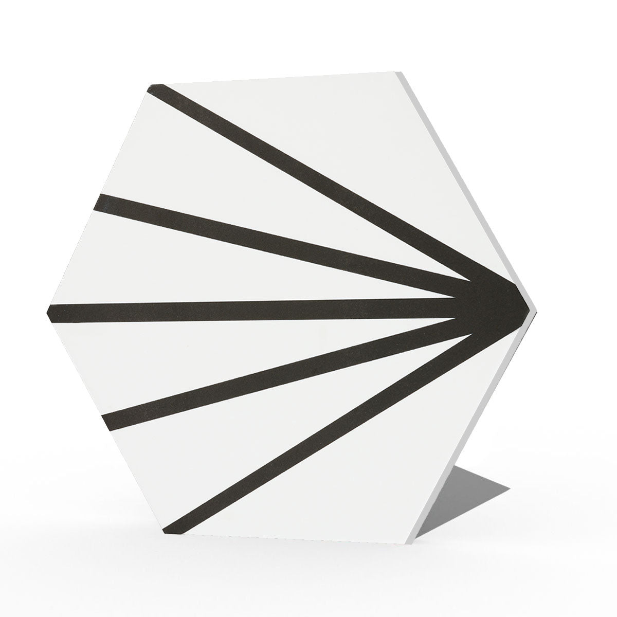 Deluxe Lilypad Line Negro Porcelain Matt Tile 23 x 20cm