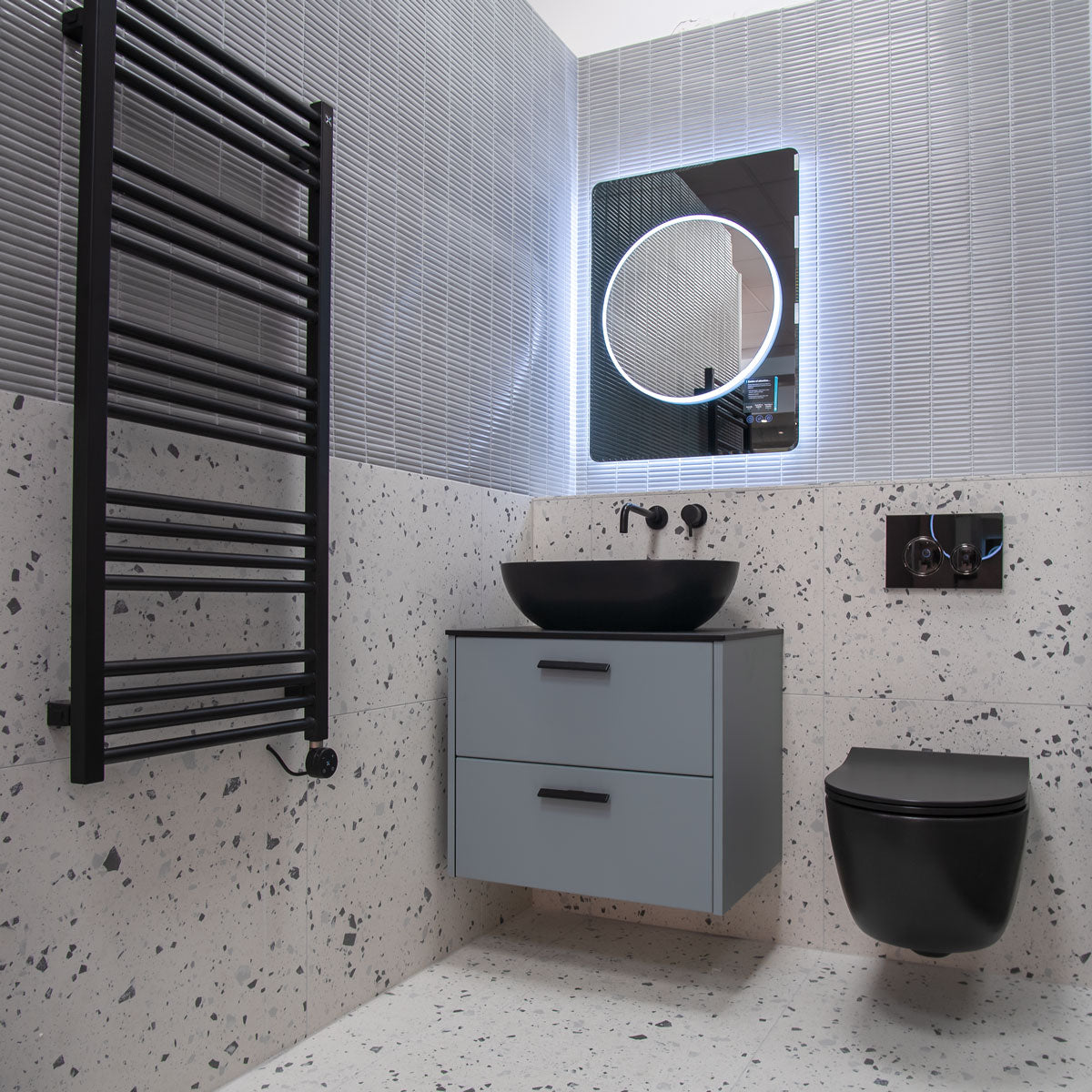 Linea Grigio Kit-Kat Wall & Floor Mosaic Tile 30x29cm Gloss