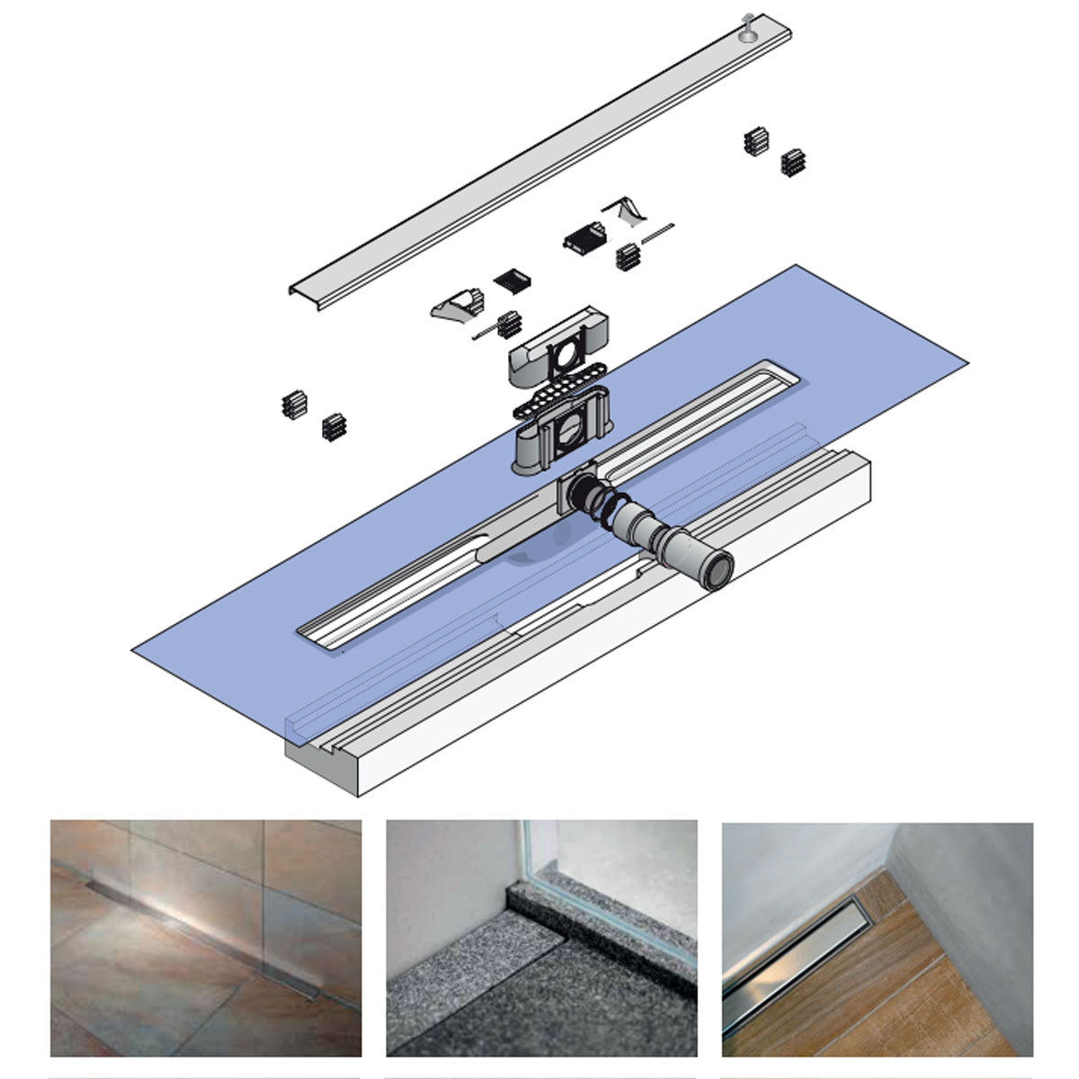 I-DRAIN Pro Linear Shower Drain Stainless Steel