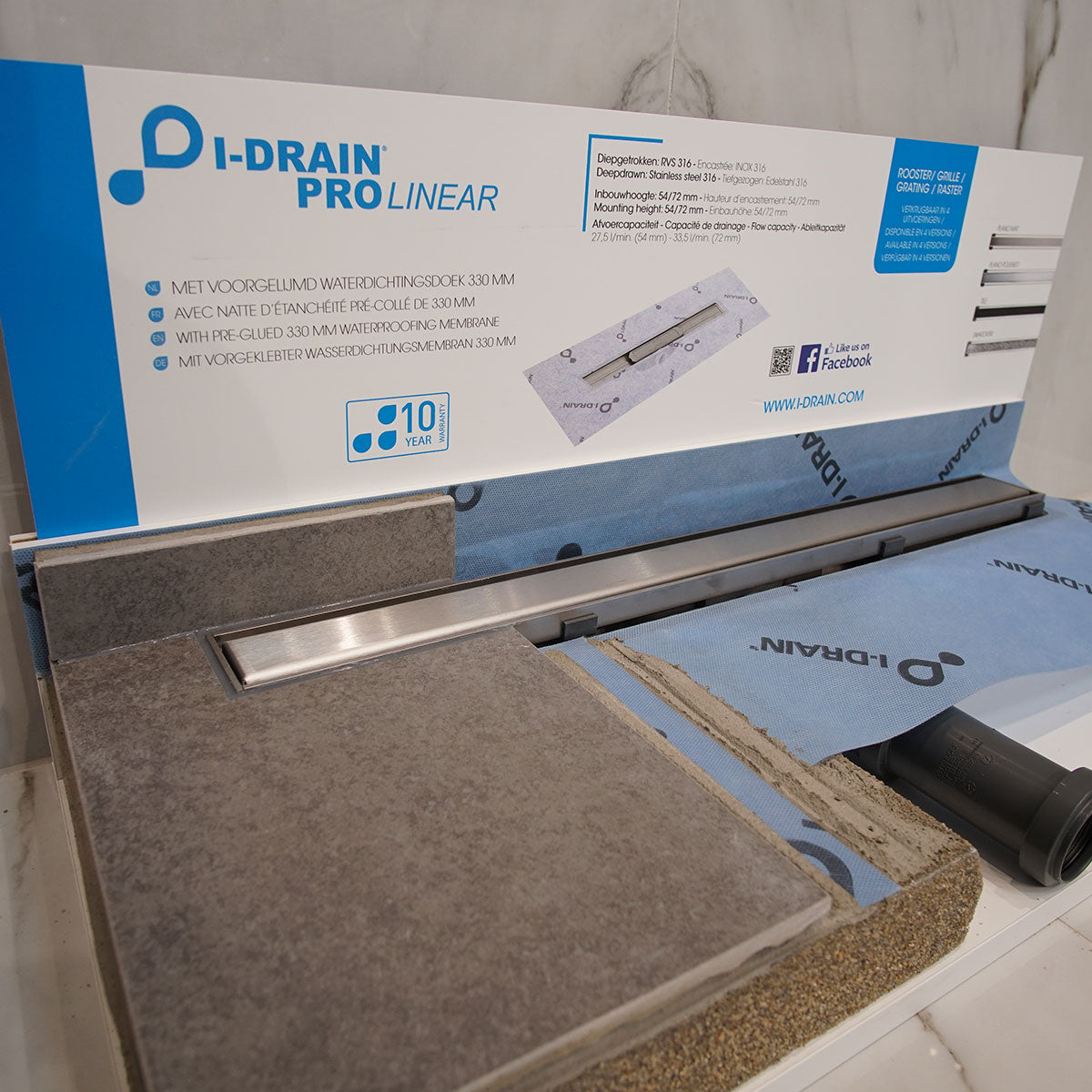I-DRAIN Pro Linear Shower Drain Stainless Steel