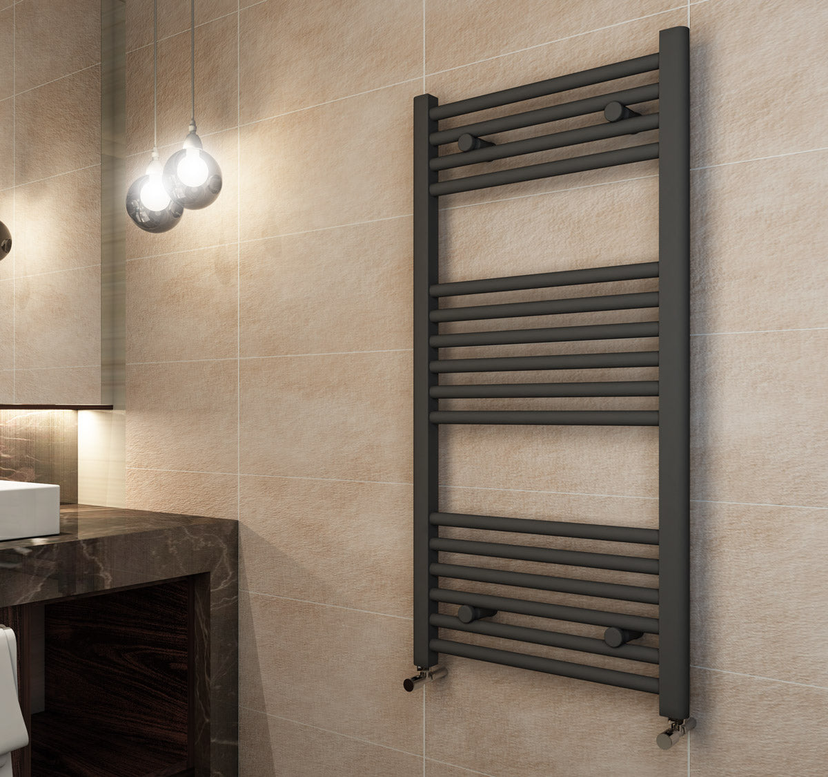 Madrid Heated Towel Rail Matt Anthracite