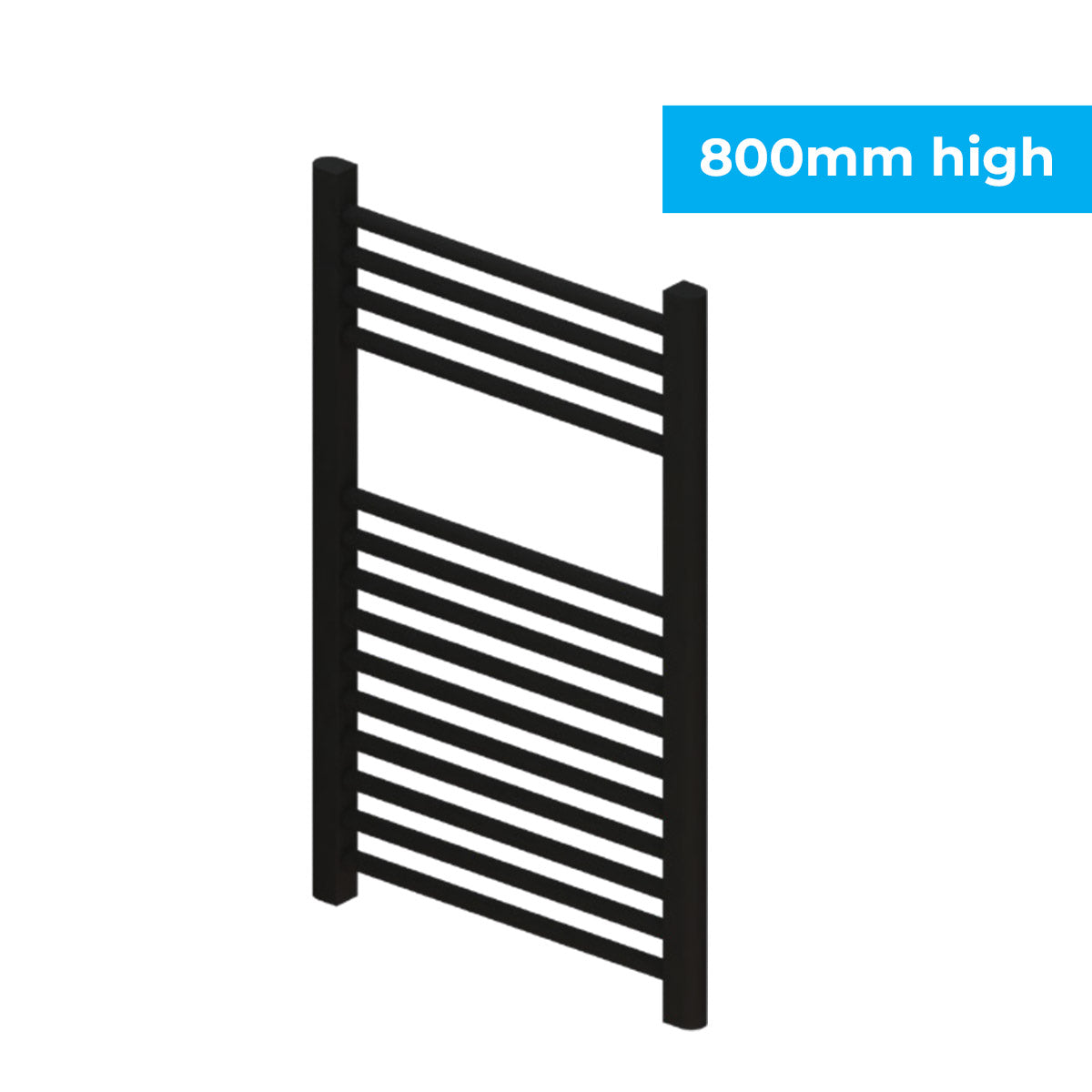 Madrid All Electric Heated Towel Rail - Matt Black