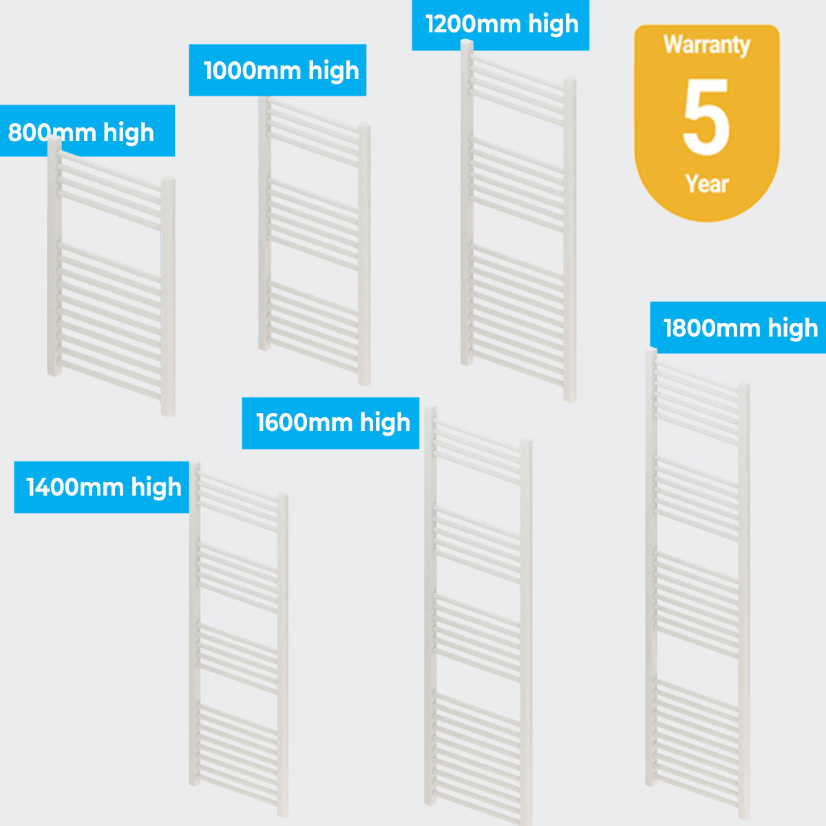 Madrid Heated Towel Rail Matt White