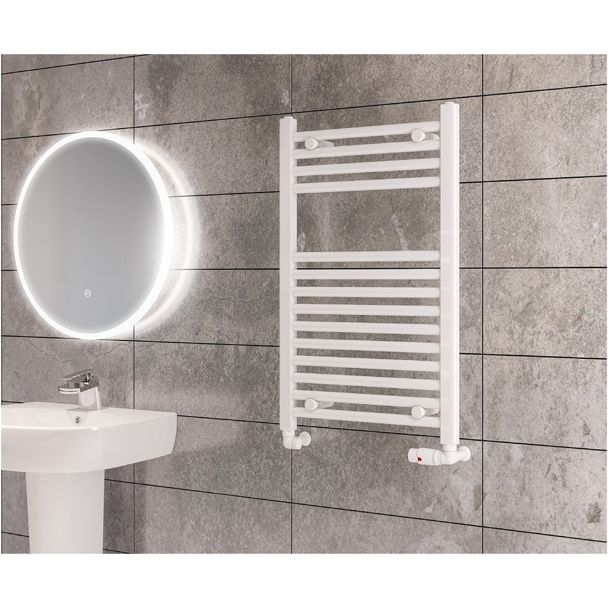 Madrid Heated Towel Rail Gloss White