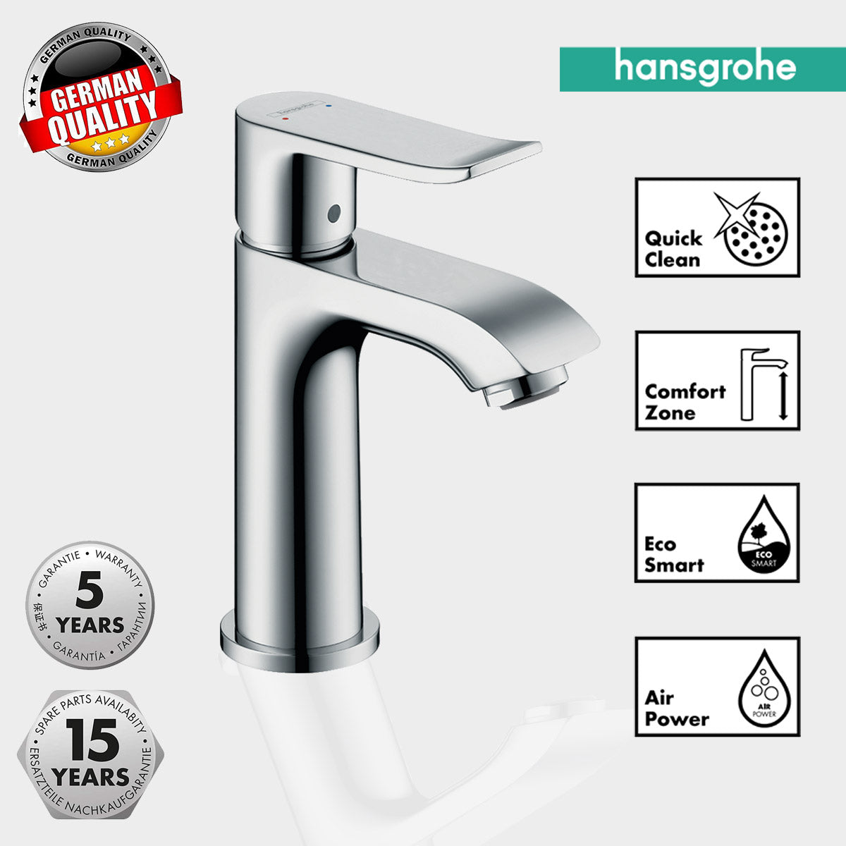Hansgrohe Metris 100 Single Lever Basin Mixer With Pop-Up Waste