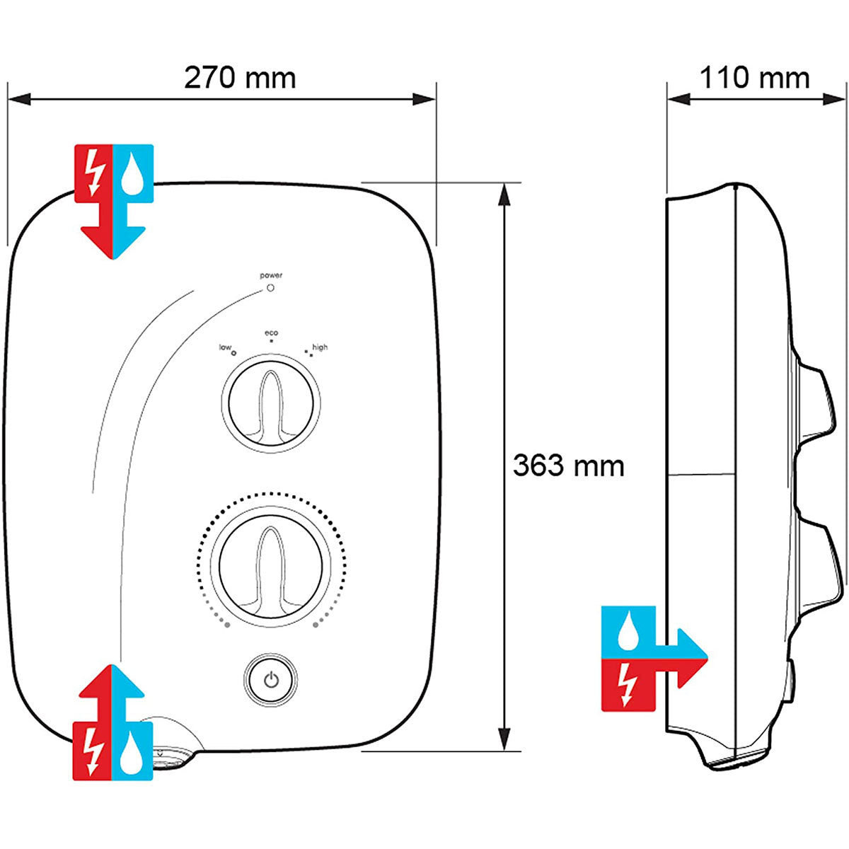 Mira Elite SE Dual Pumped Electric Shower 9.8kW