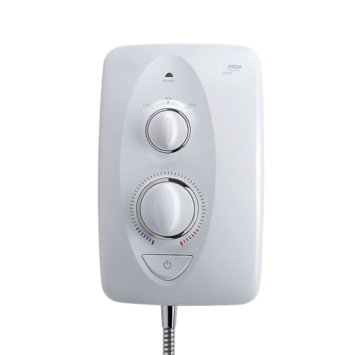 mira jump 9.8kw dual electric shower duelec white