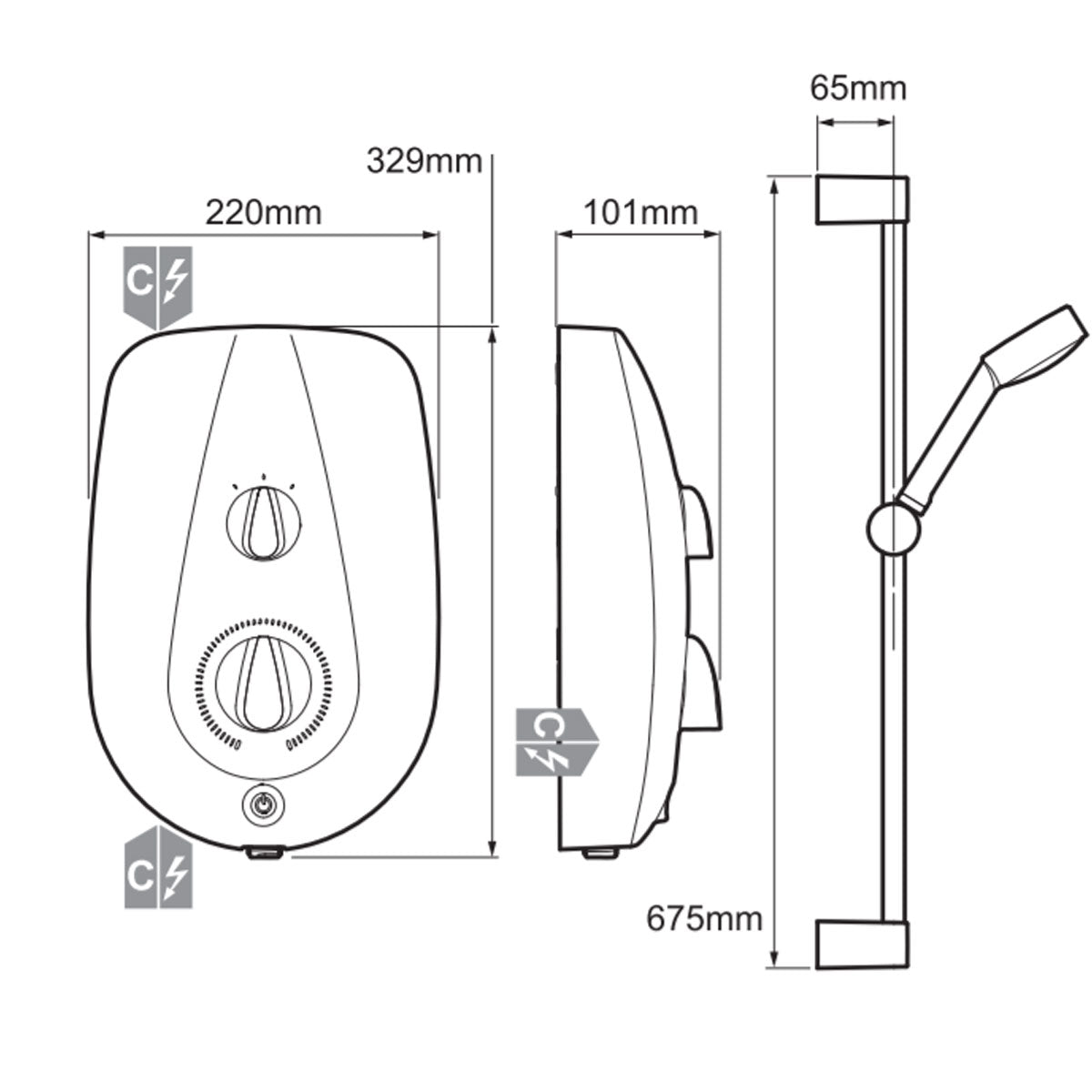 Mira Vie Electric Mains Fed Shower 9.5kW - Chrome
