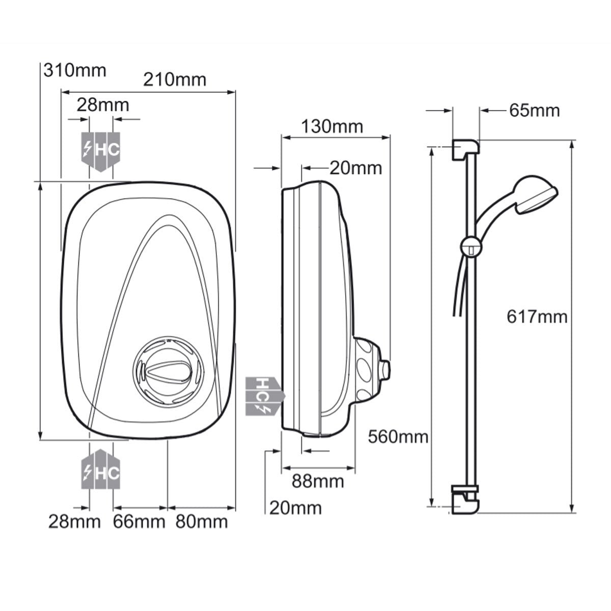 Mira Vigour Thermostatic Power Shower - White