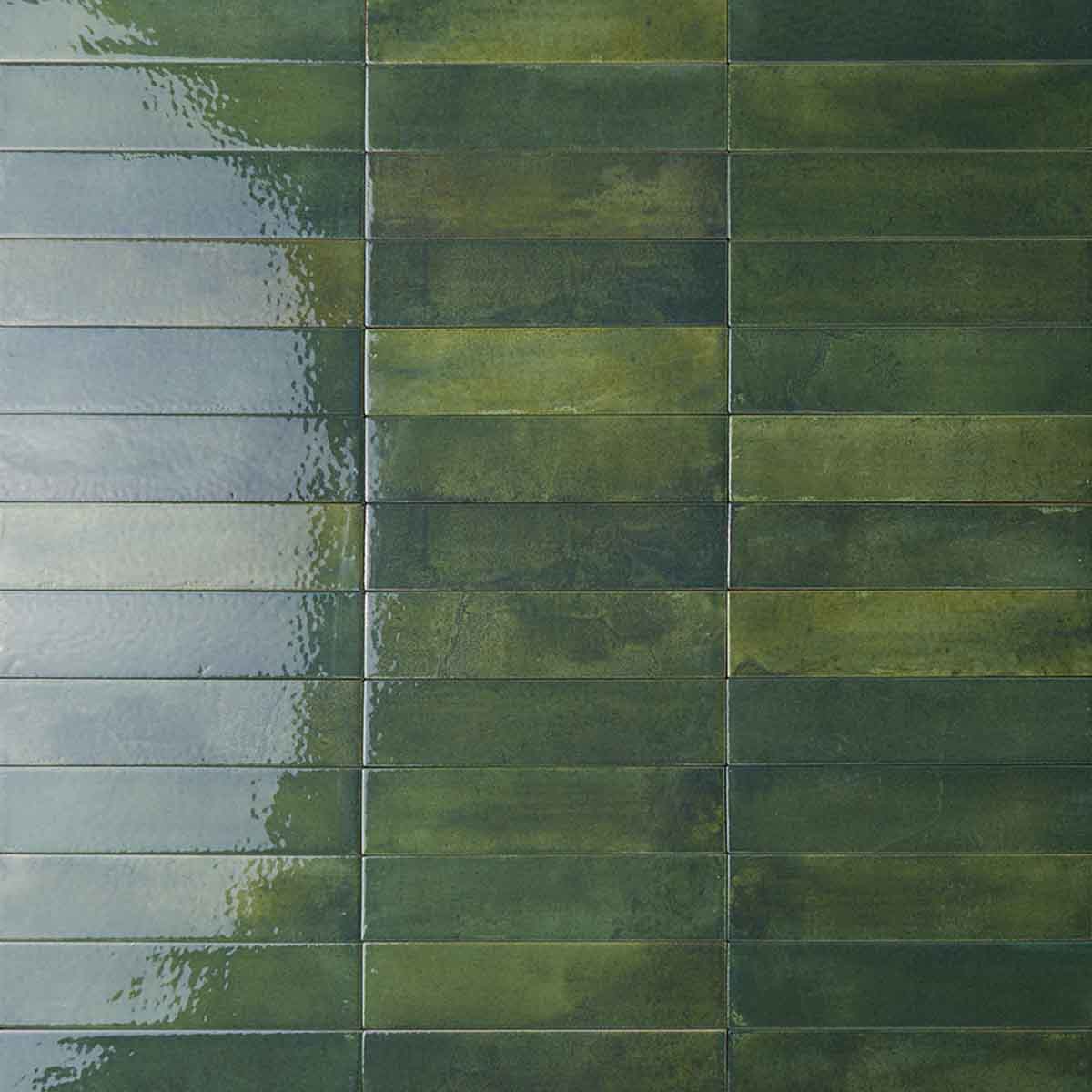 mojave green ceramic wall tile 6x20cm gloss collage deluxe bathrooms ireland