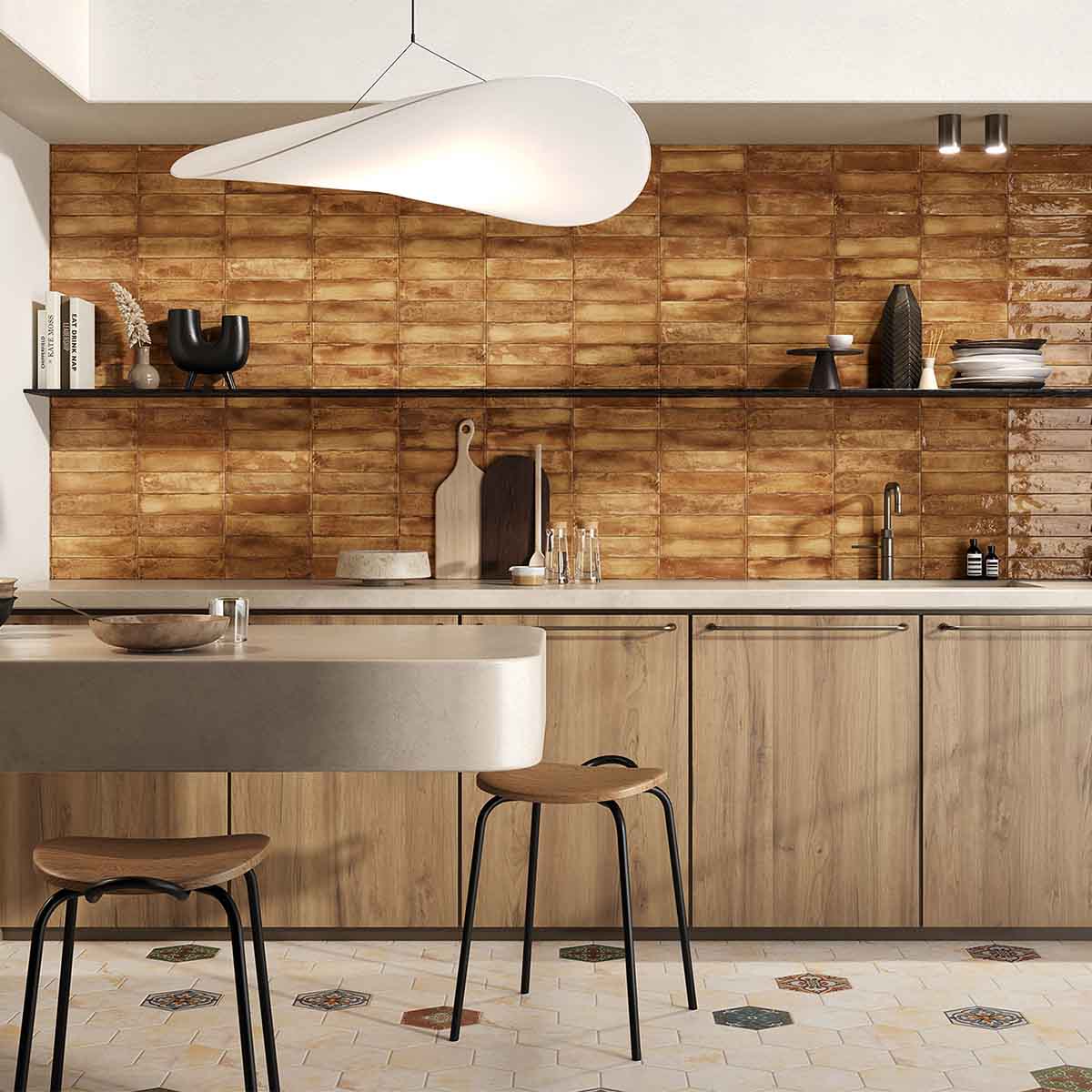 mojave ocra ceramic wall tile 6x25cm gloss collage deluxe bathrooms ireland